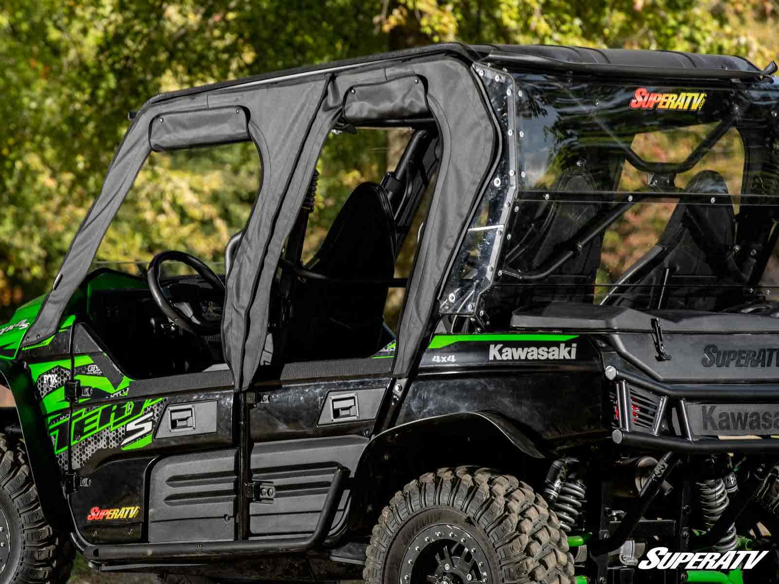 Photo of SuperATV Kawasaki Teryx 4 Primal Soft Cab Enclosure Upper Doors by SuperATV - Premium Cab Enclosures for UTVs / Side by Sides