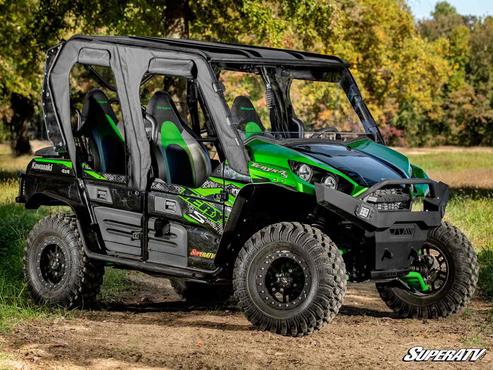 Photo of SuperATV Kawasaki Teryx 4 Primal Soft Cab Enclosure Upper Doors by SuperATV - Premium Cab Enclosures for UTVs / Side by Sides