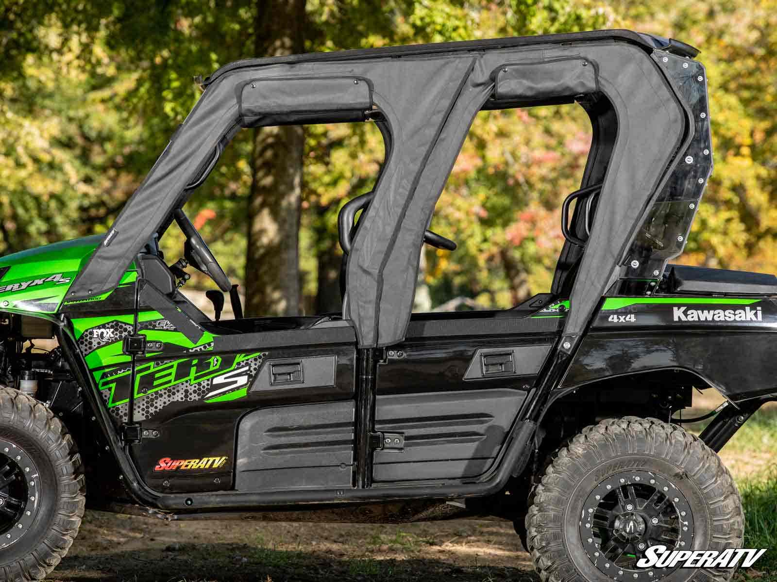 Photo of SuperATV Kawasaki Teryx 4 Primal Soft Cab Enclosure Upper Doors by SuperATV - Premium Cab Enclosures for UTVs / Side by Sides