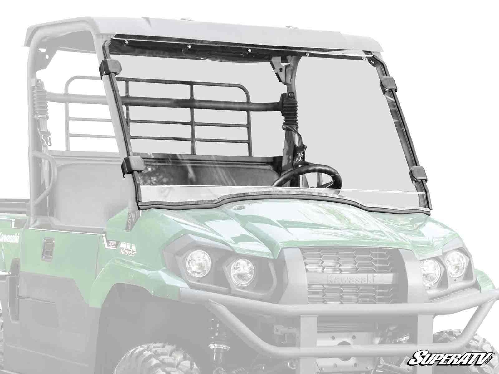 Photo of SuperATV Kawasaki Mule PRO-MX Scratch-Resistant Full Windshield by SuperATV - Premium Windshields for UTVs / Side by Sides