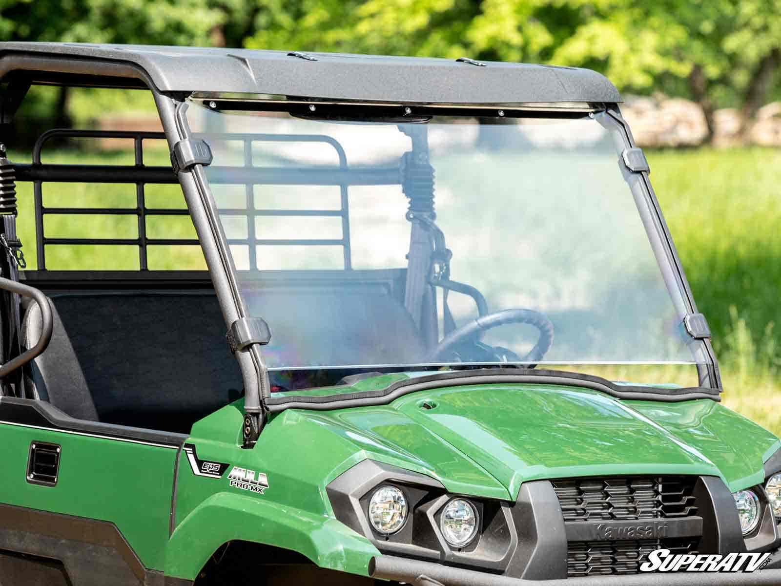 Photo of SuperATV Kawasaki Mule PRO-MX Scratch-Resistant Full Windshield by SuperATV - Premium Windshields for UTVs / Side by Sides