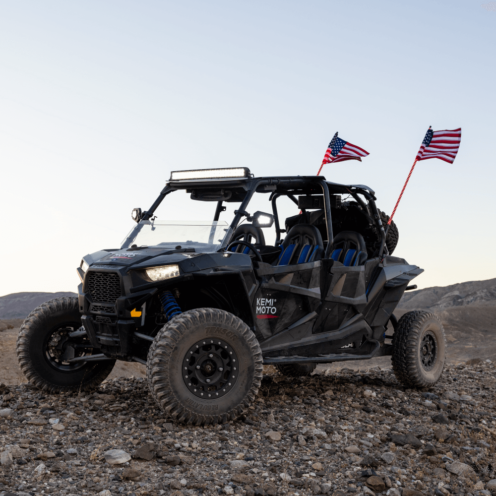 Photo of 3FT Spiral Whip Light with RF Remote Control, 366 colors, 2 pcs by Kemimoto - Premium for UTVs / Side by Sides