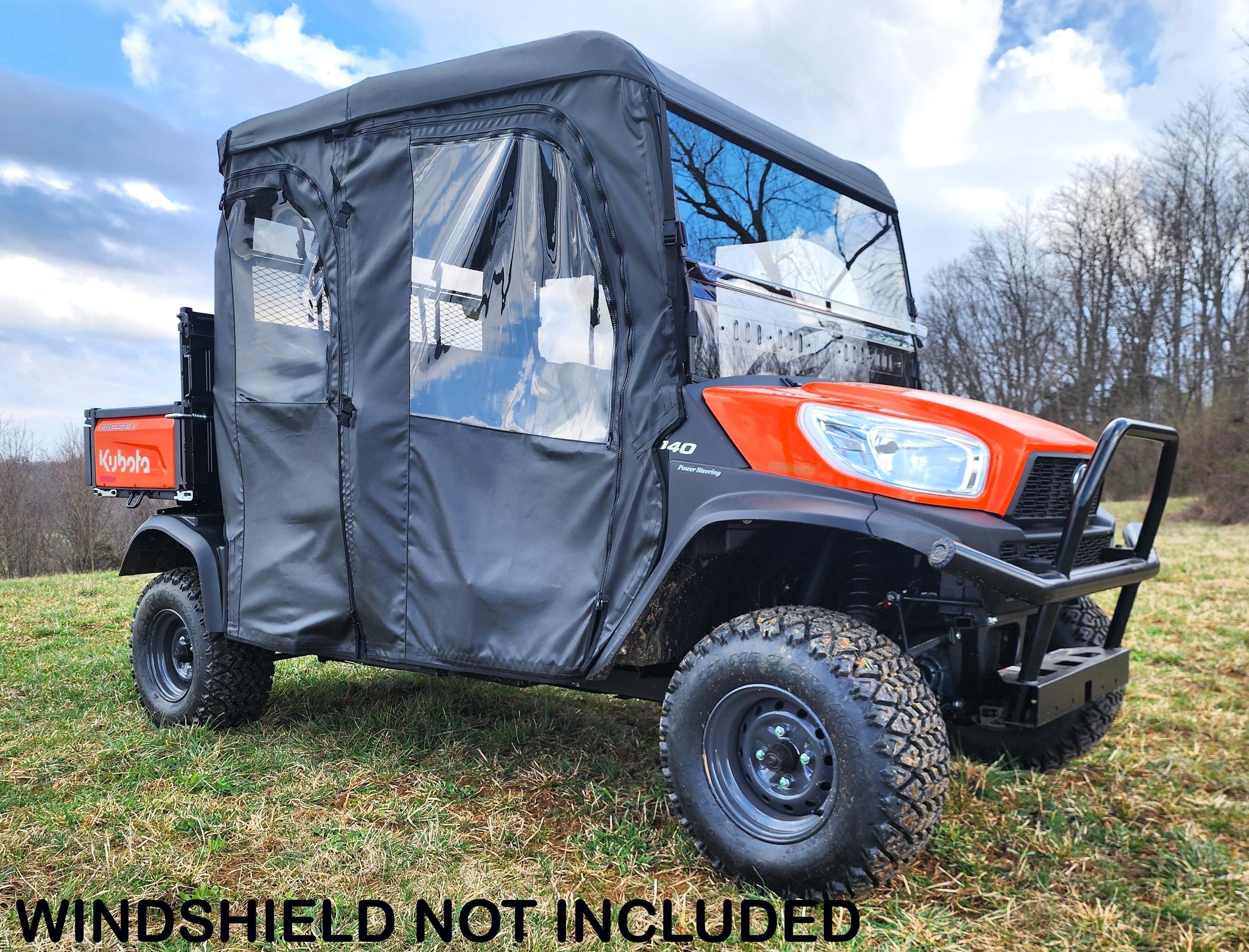 Photo of Kubota RTV X1140 - Full Cab Enclosure for Hard Windshield by 3 Star UTV - Premium Enclosures for UTVs / Side by Sides