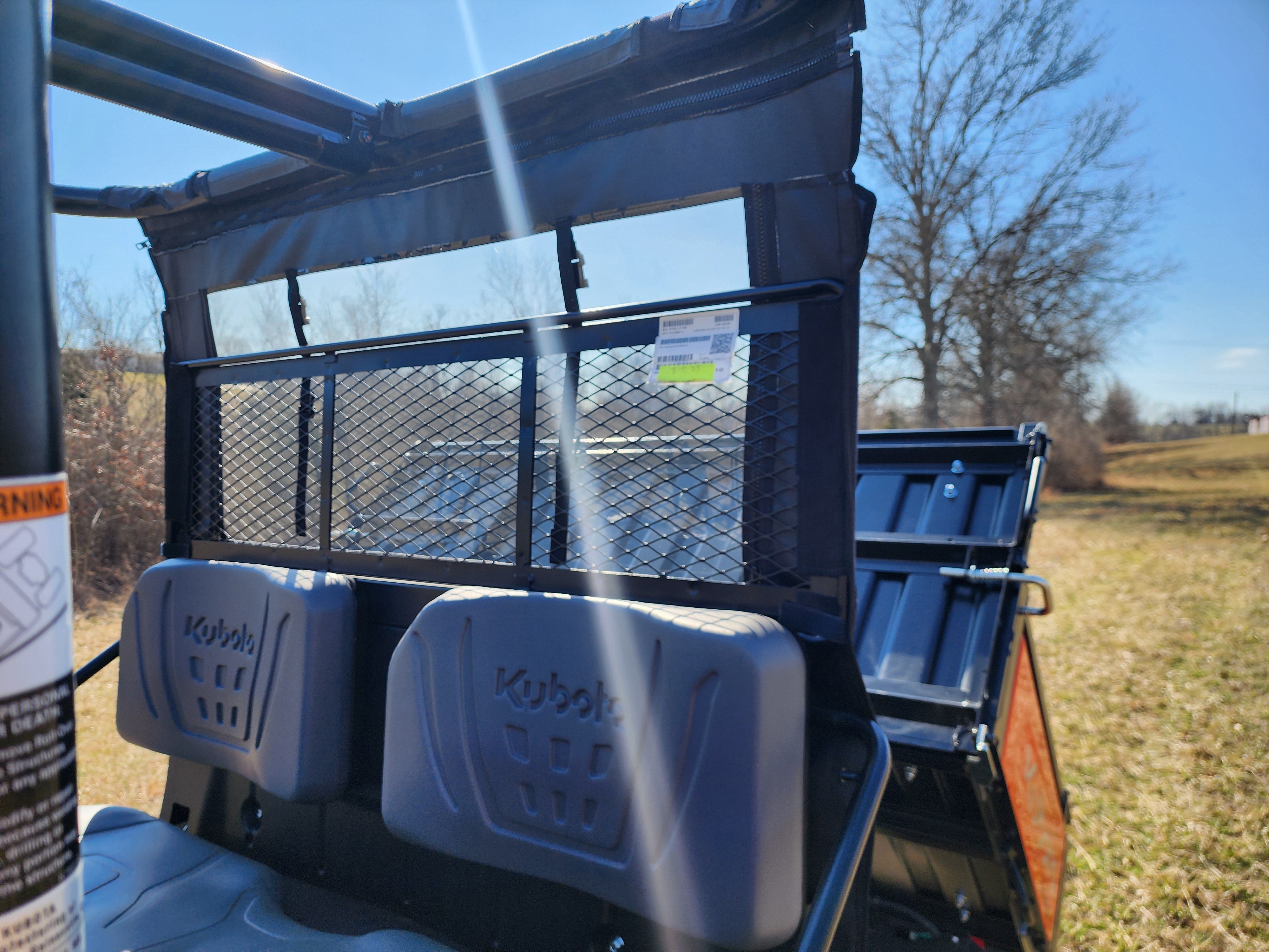 Photo of Kubota RTV X1140 - Soft Back Panel by 3 Star UTV - Premium Enclosures for UTVs / Side by Sides