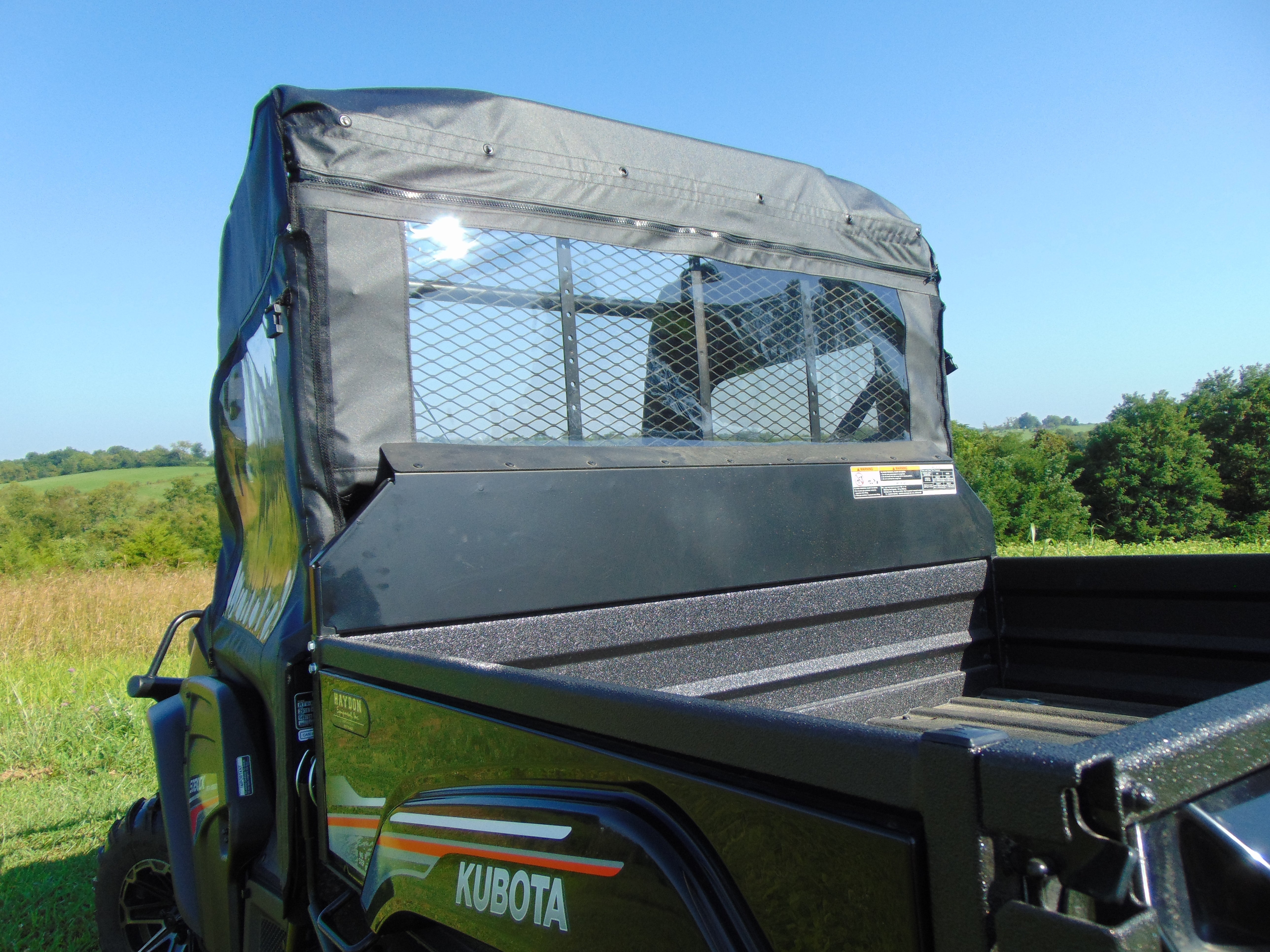 Photo of Kubota RTV XG850 (Sidekick) - Soft Back Panel by 3 Star UTV - Premium Enclosures for UTVs / Side by Sides