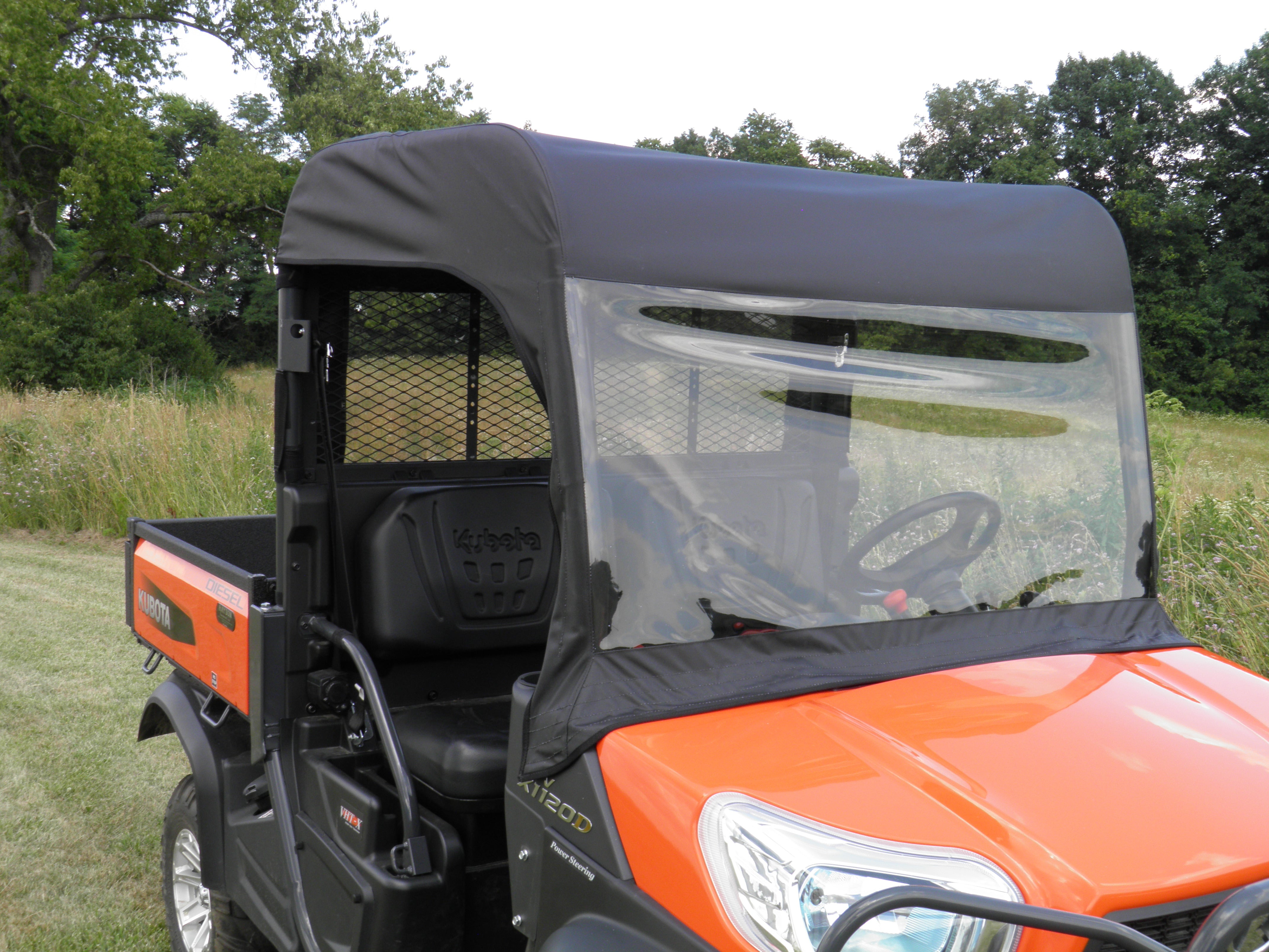 Photo of Kubota RTV XG850 (Sidekick) - Vinyl Windshield/Top/Rear Combo by 3 Star UTV - Premium Enclosures for UTVs / Side by Sides