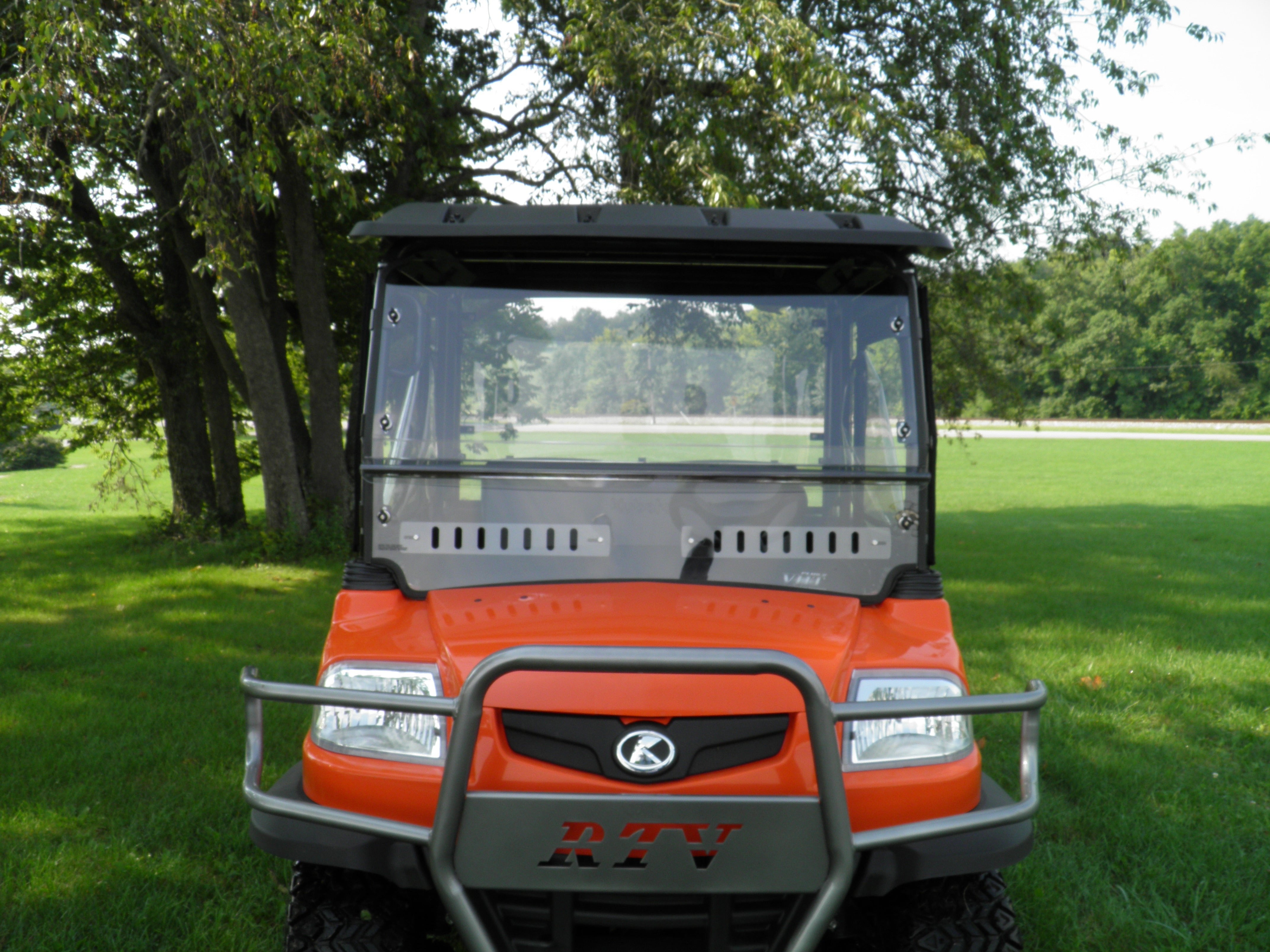 Photo of Kubota RTV 1140 - 2 Pc Windshield w/Hard Coat, Clamp, and Vent Options by 3 Star UTV - Premium Windshields for UTVs / Side by Sides