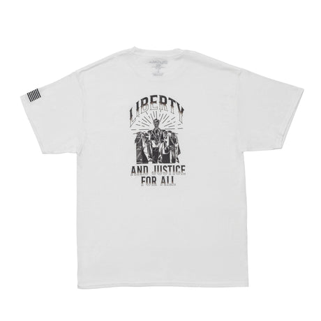 Photo of Liberty and Justice Graphic Tee-white by Bad Flag Store - Premium Apparel & Accessories for UTVs / Side by Sides