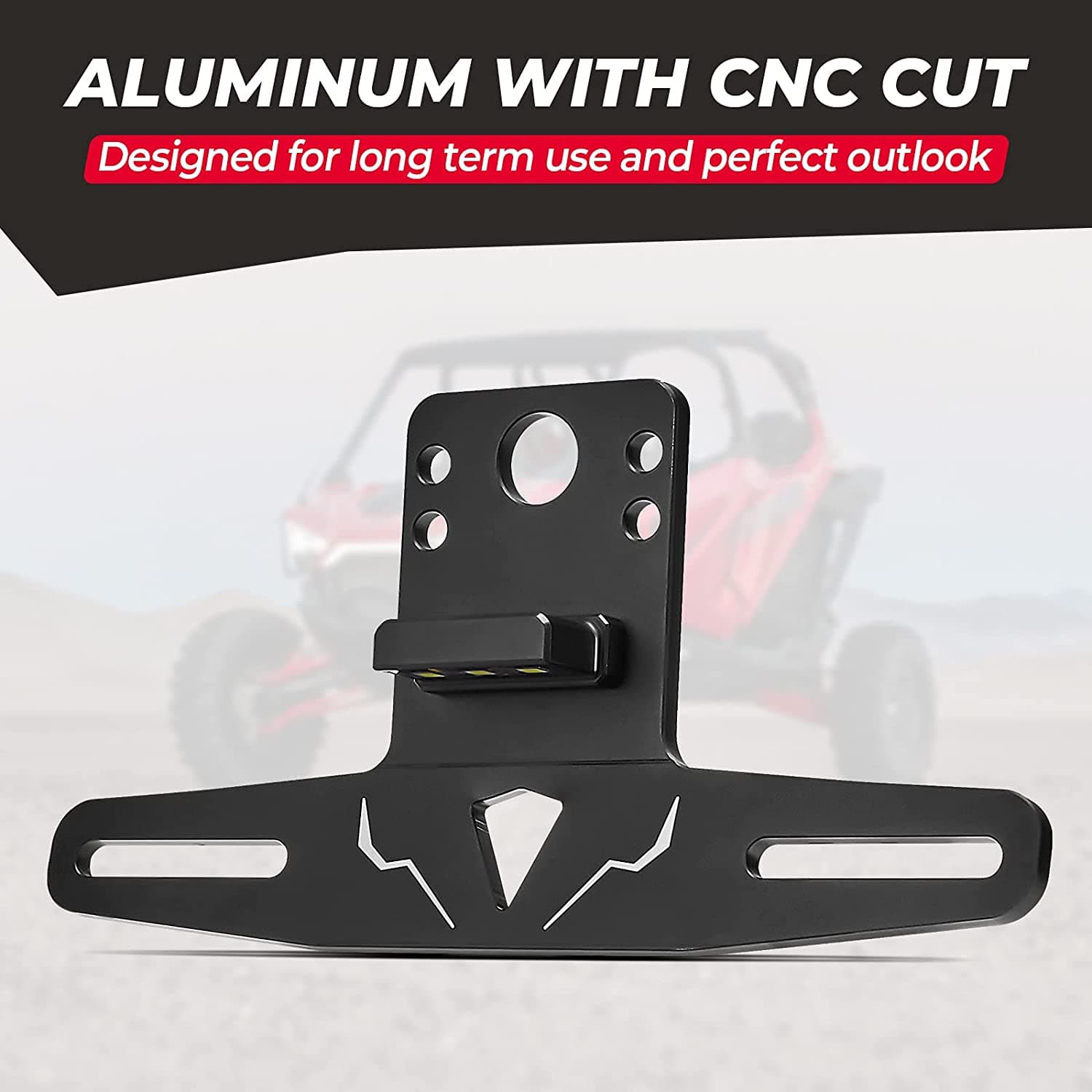 Photo of Universal 12V Lighted License Plate Holder for Can Am X3 / Polaris RZR by Kemimoto - Premium for UTVs / Side by Sides