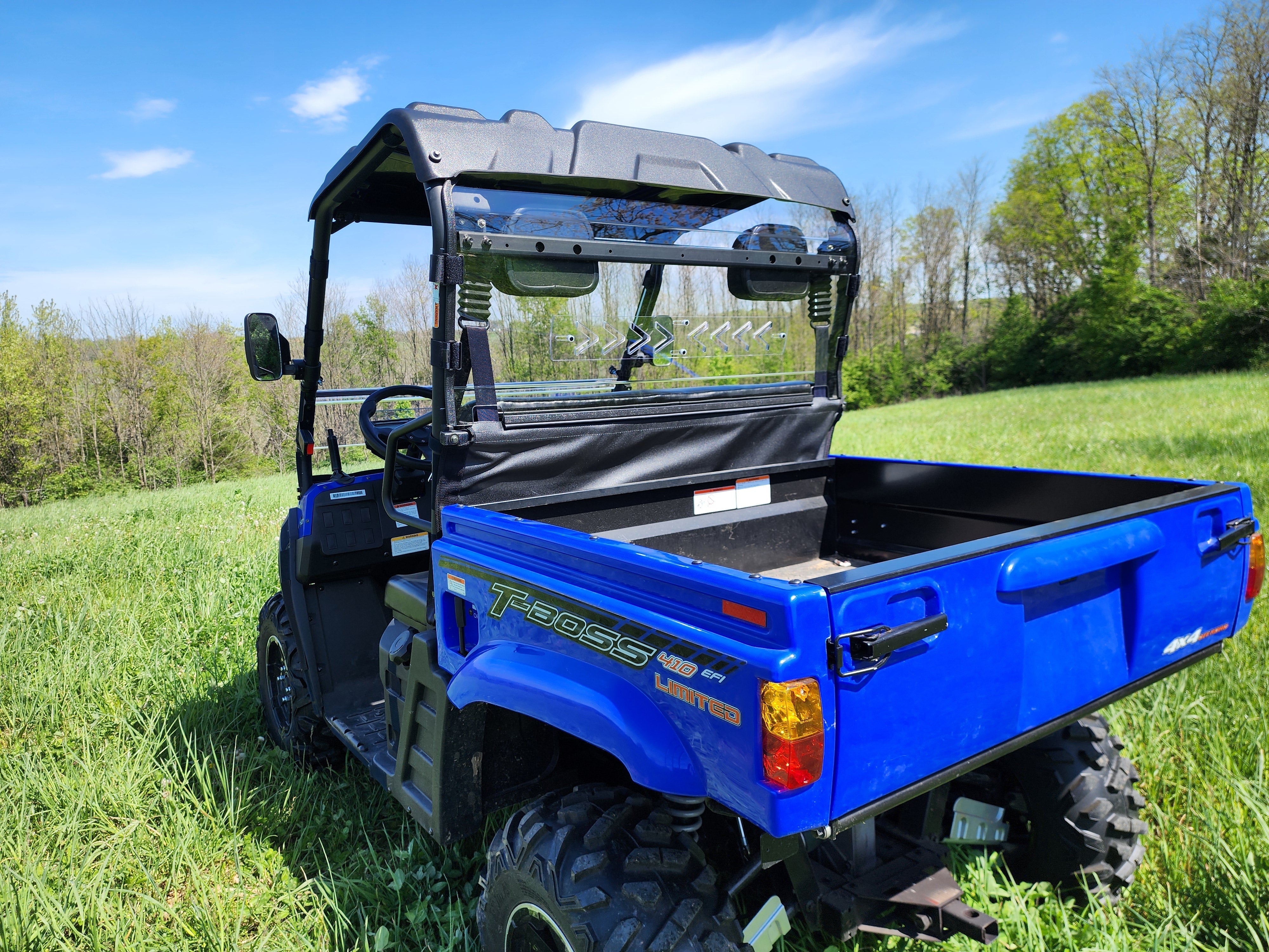 Photo of Massimo T-Boss 410 - 1 Pc Polycarbonate Rear Windshield by 3 Star UTV - Premium Windshields for UTVs / Side by Sides
