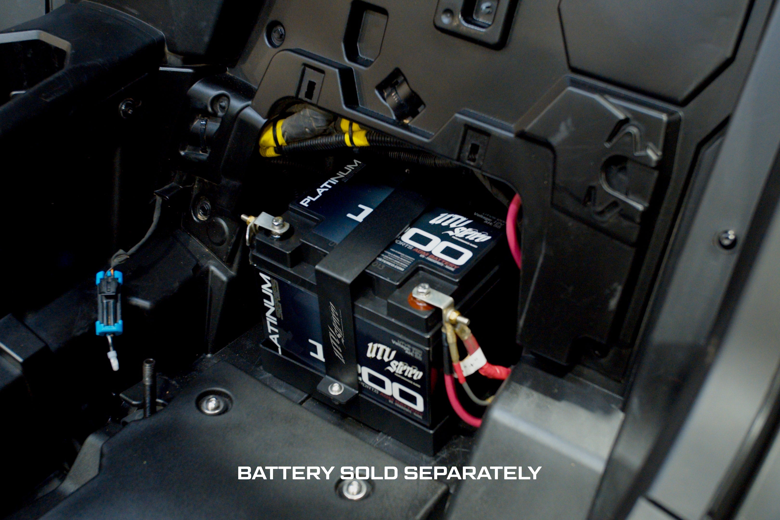 Photo of Can-Am® Maverick R Big Battery Mount Only | UTVS-R-BIG-BATT-MT by UTV Stereo - Premium Can-Am X3 Big Battery Kit for UTVs / Side by Sides
