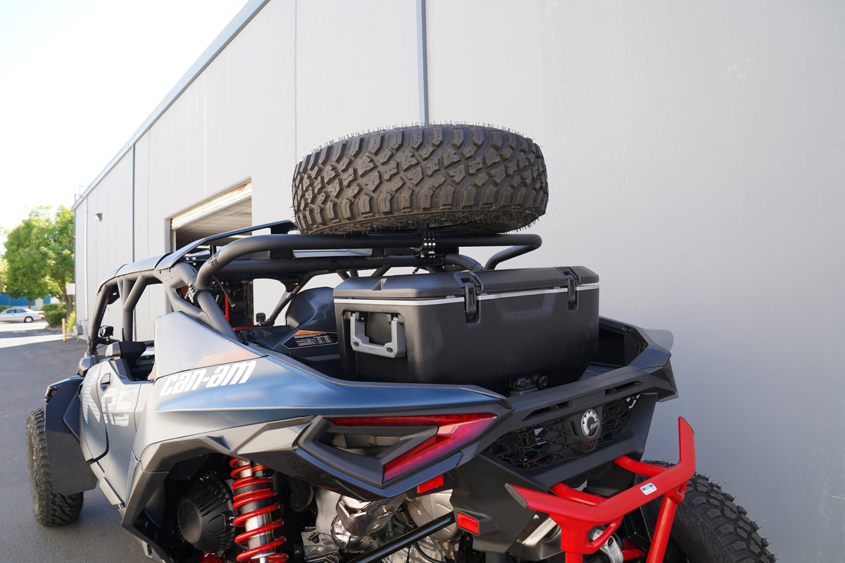 Photo of Can-Am Maverick R Max Mid-Height Dual Clamp Spare Tire Mount by Factory UTV - Premium Spare Tire Mounts for UTVs / Side by Sides