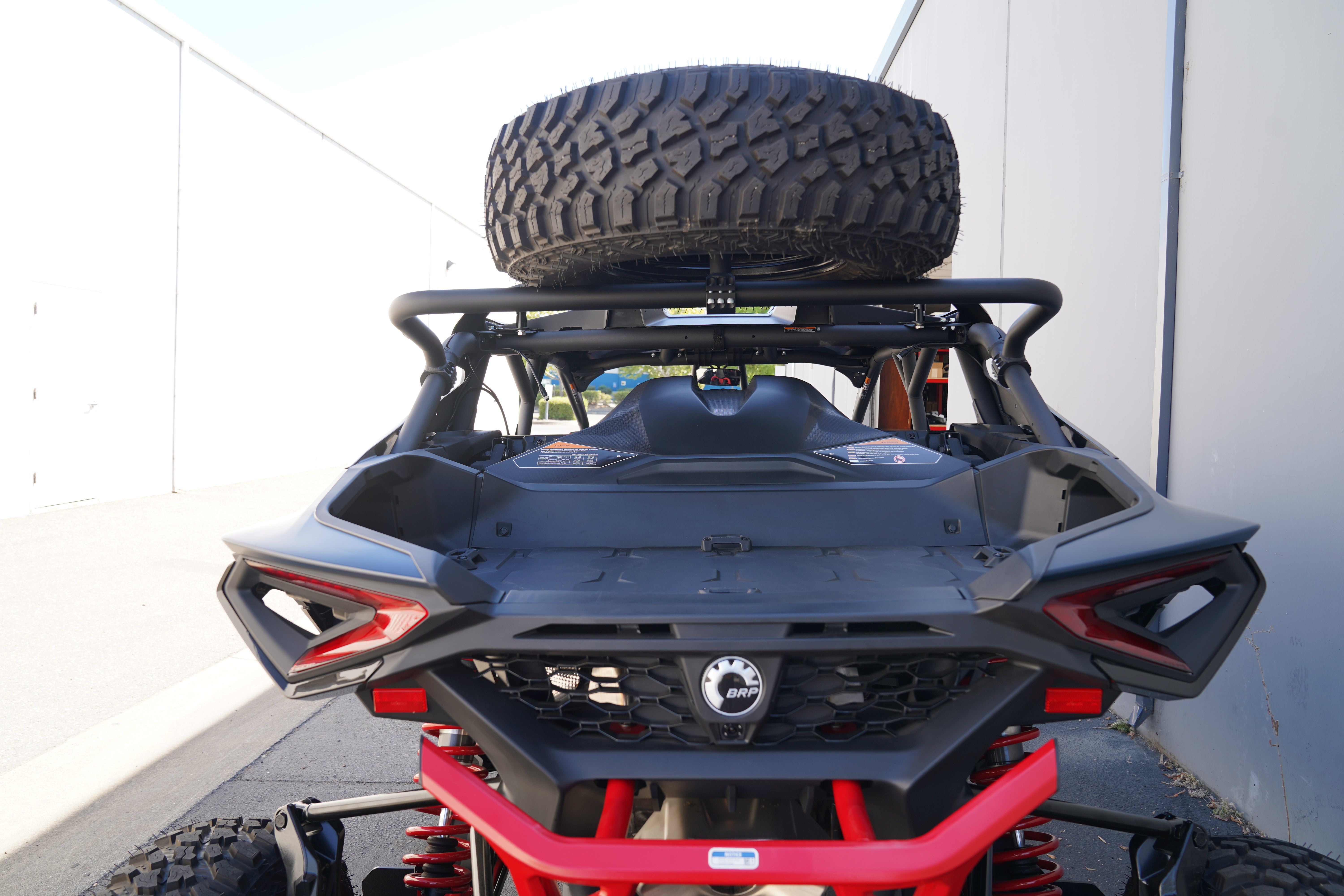 Photo of Can-Am Maverick R Max Mid-Height Dual Clamp Spare Tire Mount by Factory UTV - Premium Spare Tire Mounts for UTVs / Side by Sides