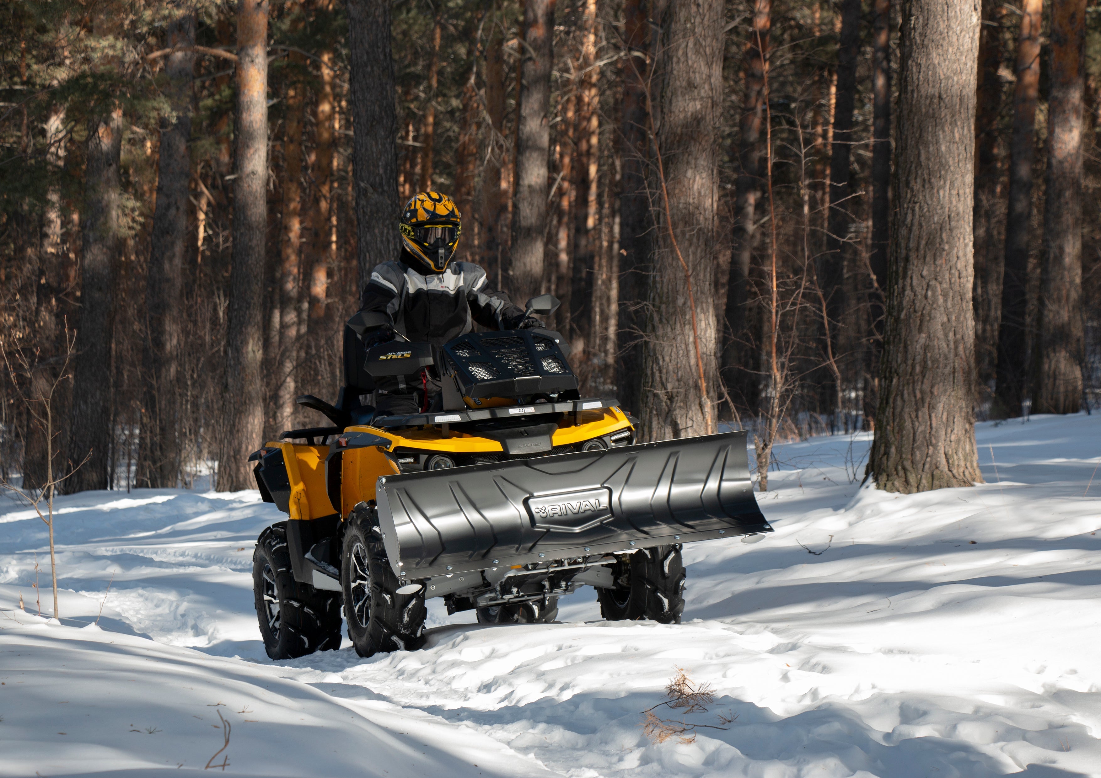 Photo of Kymco MXU 700 72" Blade Supreme High Lift Snowplow Kit by Rival Powersports USA - Premium for UTVs / Side by Sides
