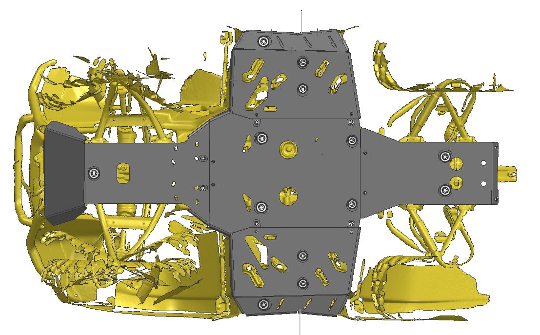 Photo of CF Moto C Force 400 / 500 GEN2 Plastic Central Skid Plate by Rival Powersports USA - Premium for UTVs / Side by Sides