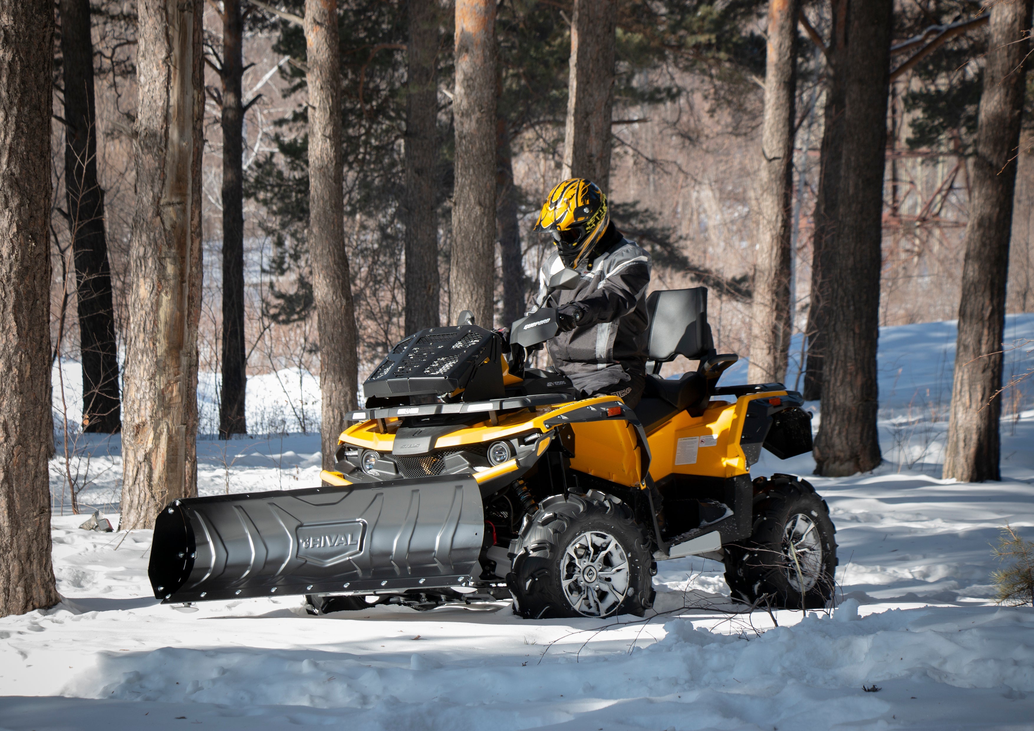 Photo of Kymco MXU 700 60" Blade Supreme High Lift Snowplow Kit by Rival Powersports USA - Premium for UTVs / Side by Sides