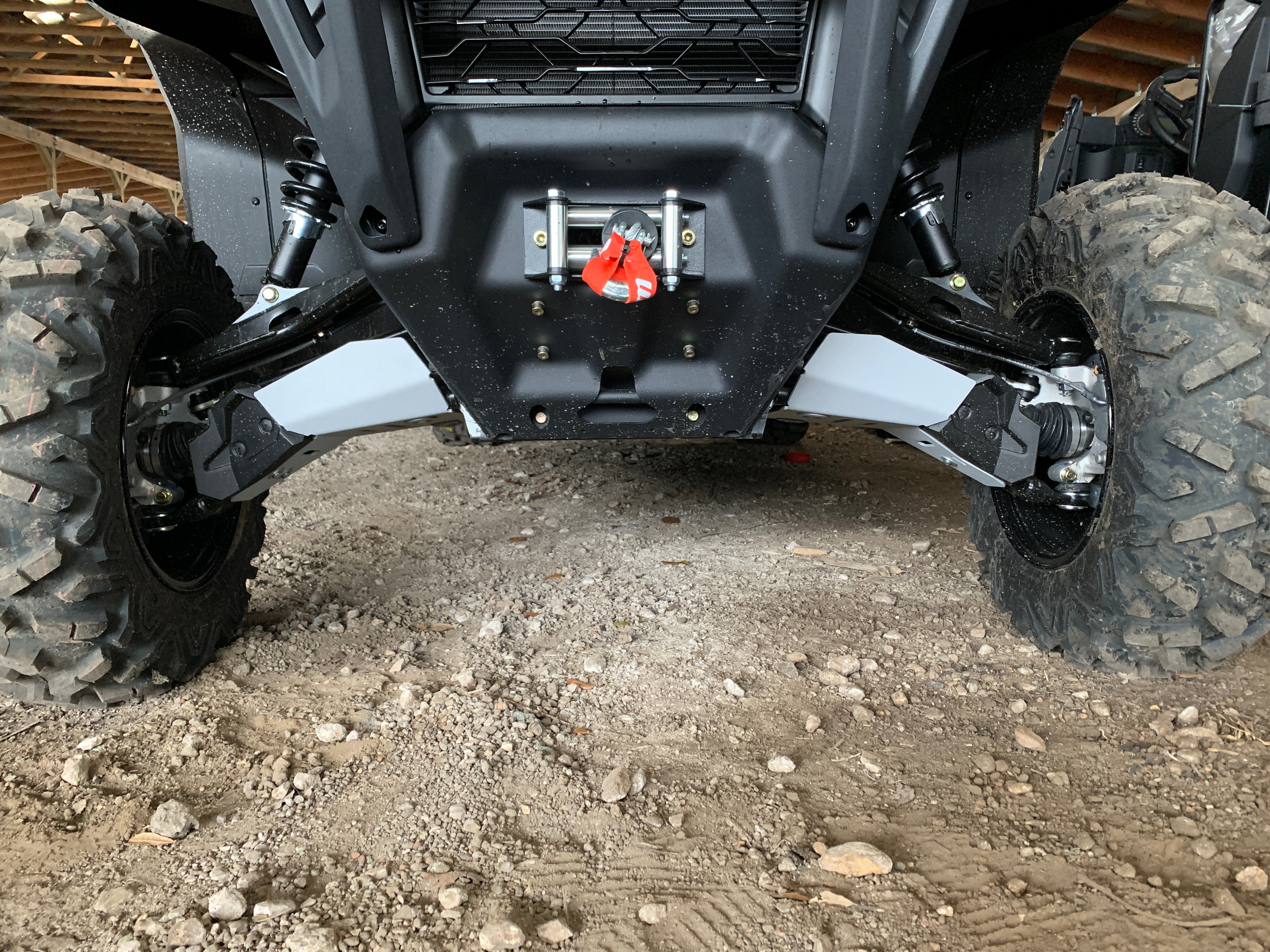 Photo of Can-Am Defender HD5 / HD7 / HD8 / HD9 / HD10 Curved Alloy Front A Arm Guards by Rival Powersports USA - Premium Alloy Front A Arm Guards for UTVs / Side by Sides