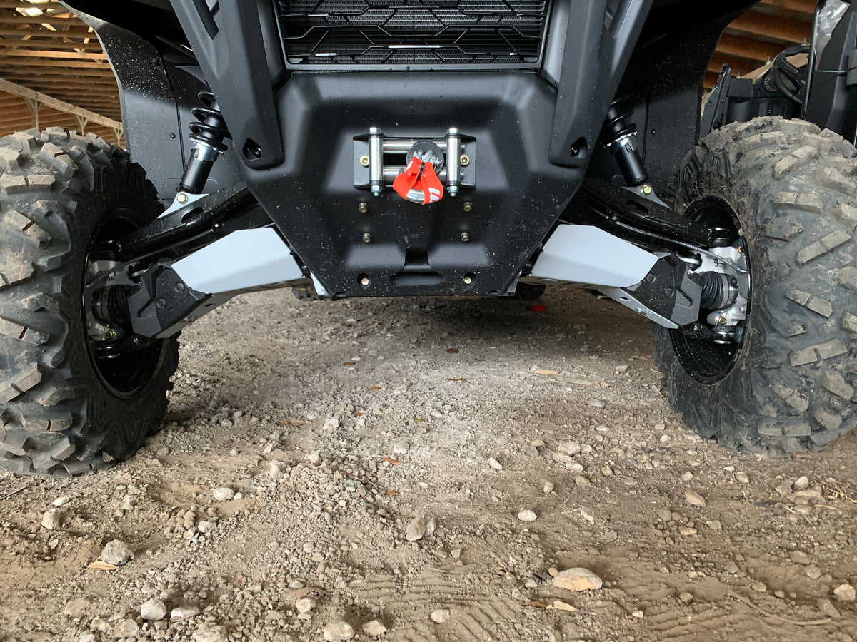 Photo of Can-Am Defender HD5 / HD7 / HD8 / HD9 / HD10 Curved Alloy Front A Arm Guards by Rival Powersports USA - Premium Alloy Front A Arm Guards for UTVs / Side by Sides