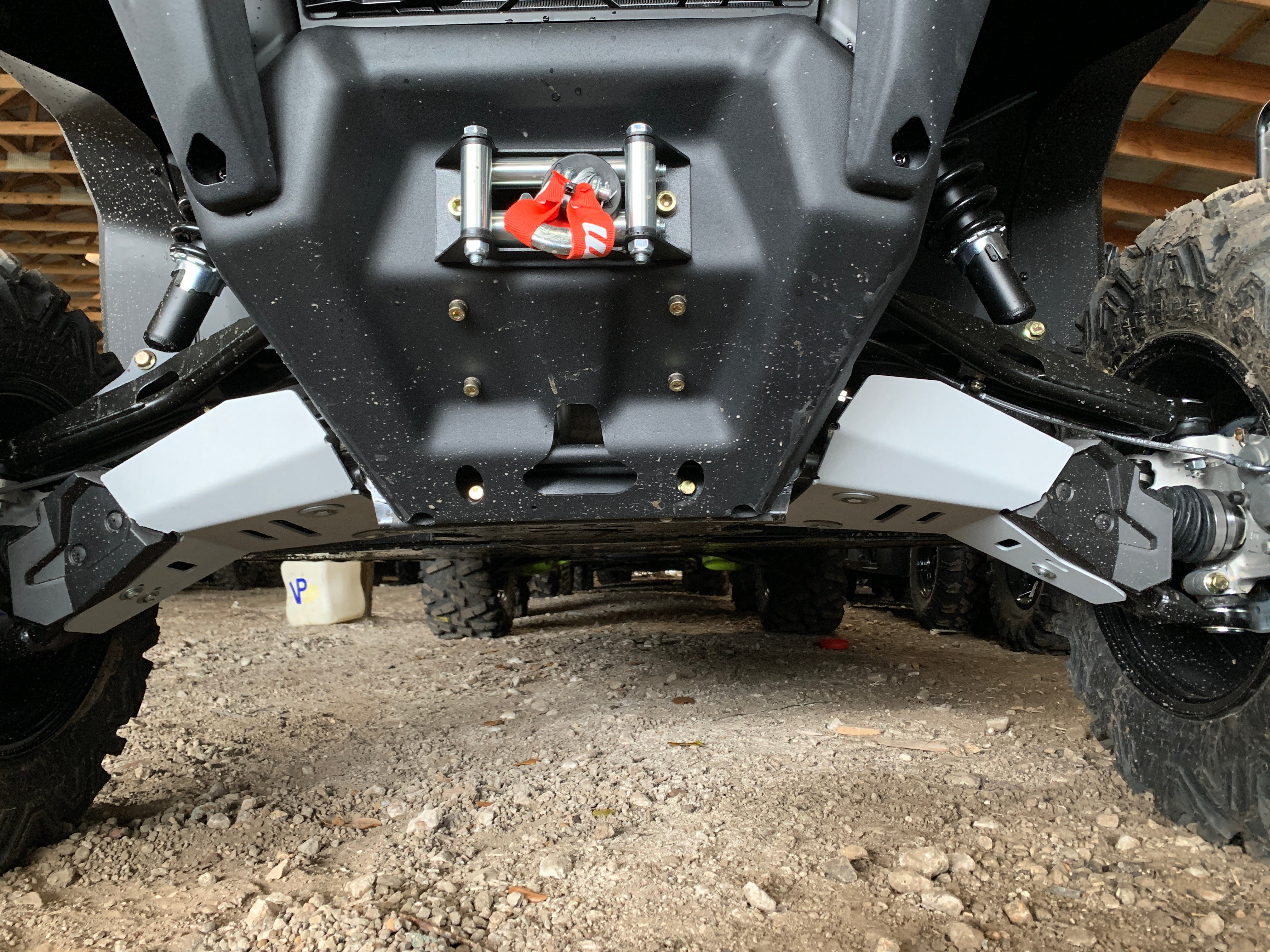 Photo of Can-Am Defender HD5 / HD7 / HD8 / HD9 / HD10 Curved Alloy Front A Arm Guards by Rival Powersports USA - Premium Alloy Front A Arm Guards for UTVs / Side by Sides