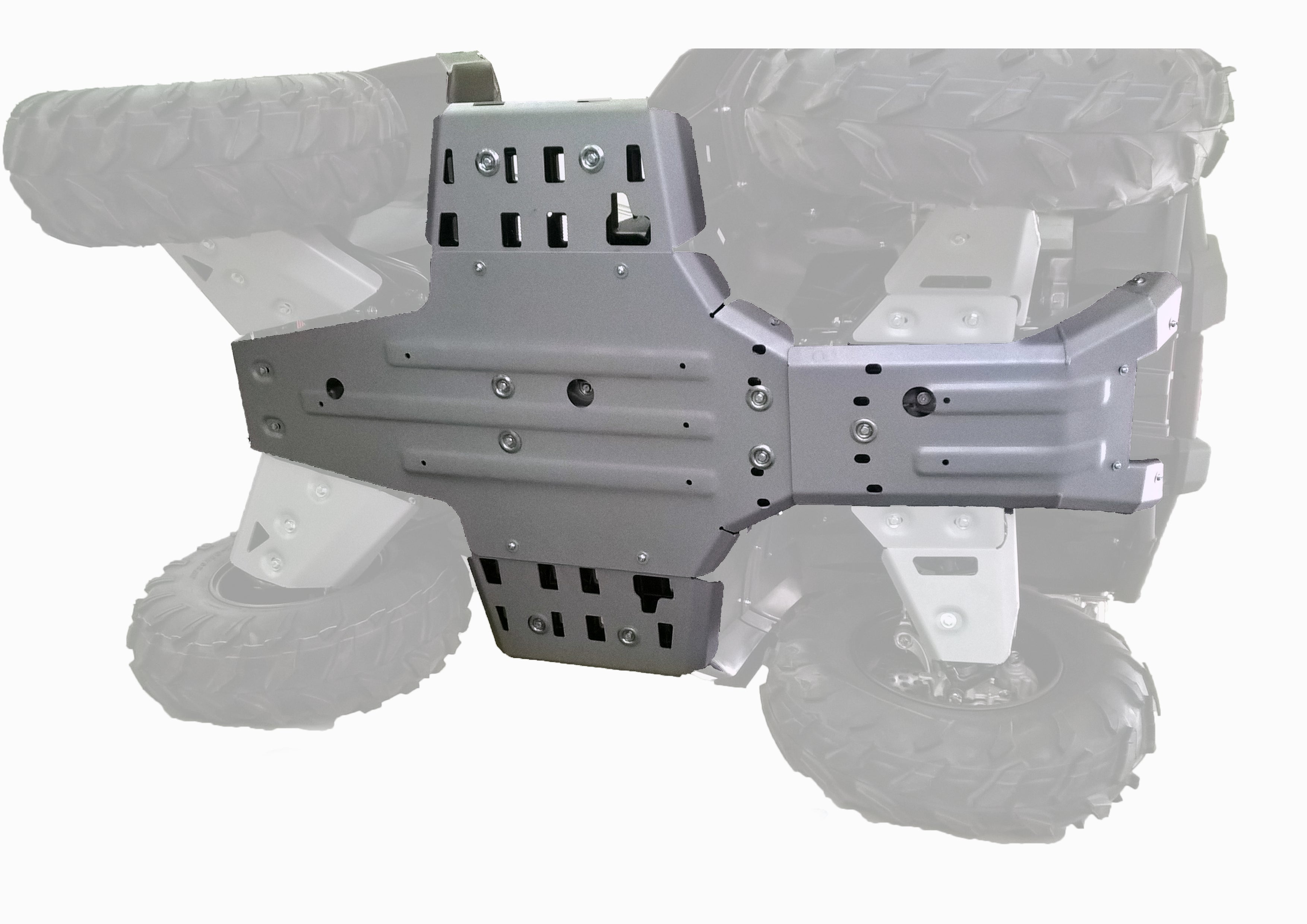 Photo of Yamaha Kodiak 700 Alloy Central Skid Plate by Rival Powersports USA - Premium Central Skid Plate Alloy for UTVs / Side by Sides