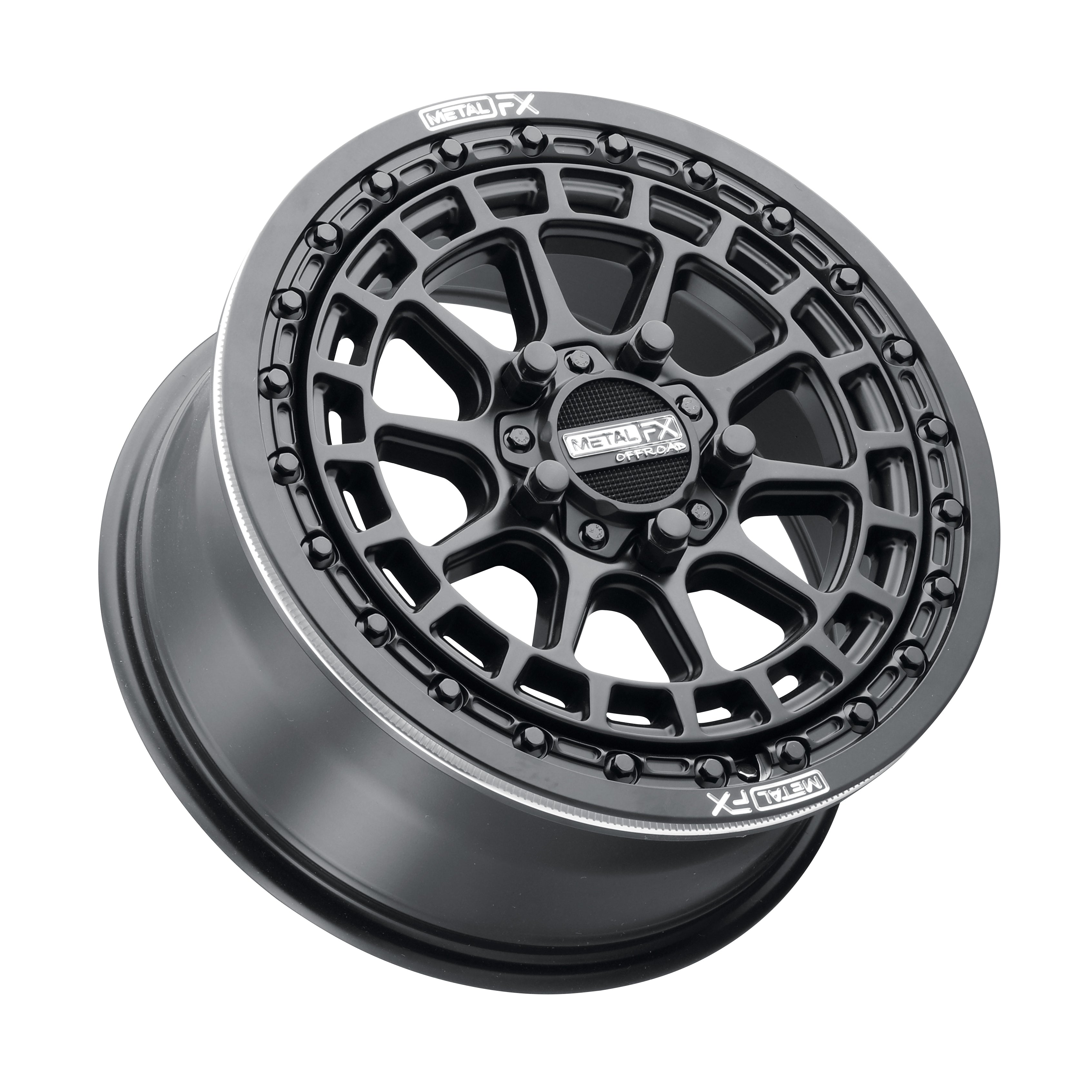 Metal FX Outlaw R Beadlock UTV Wheel | 5x4.5 Polaris 5-Lug | Satin Black