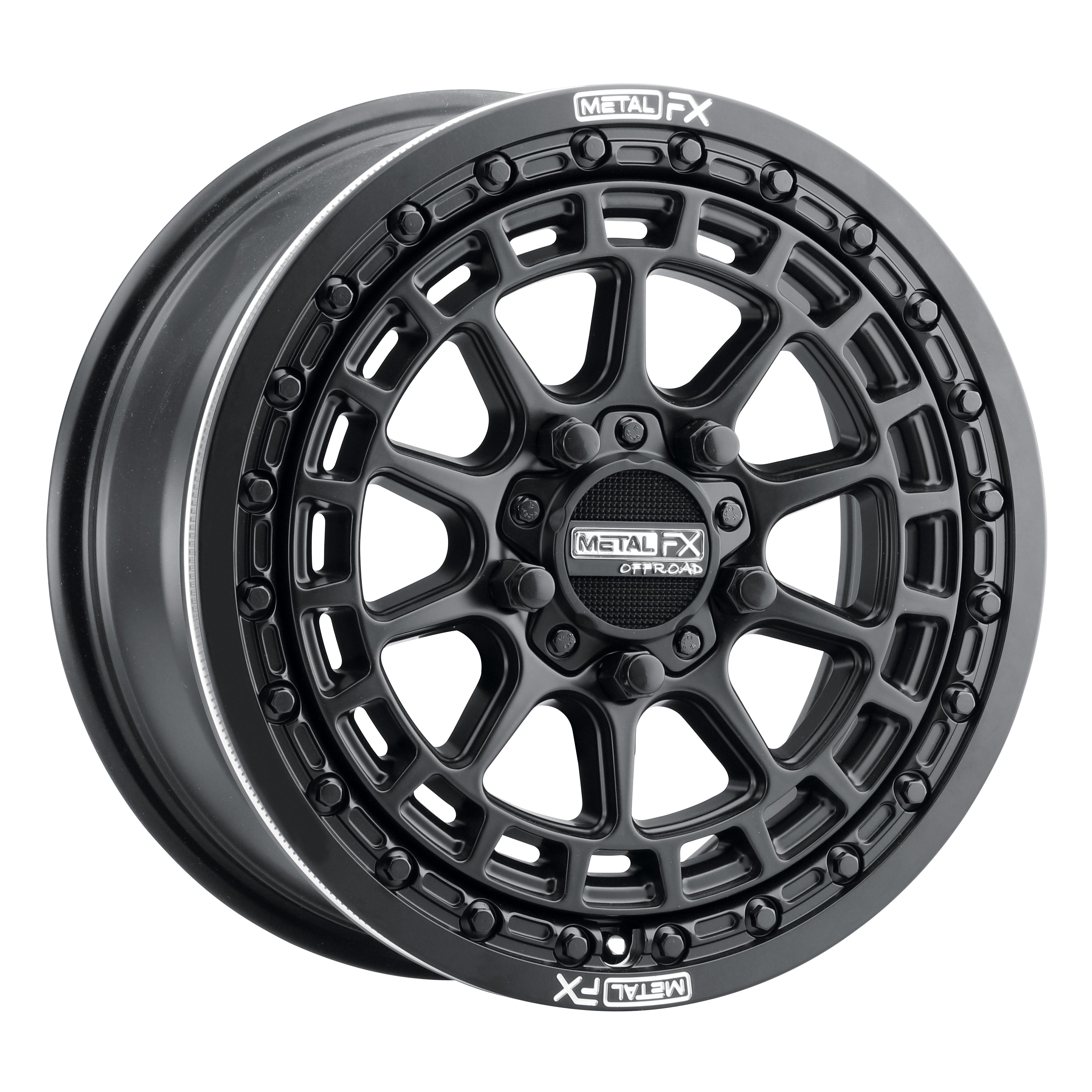 Metal FX Outlaw R Beadlock UTV Wheel | 5x4.5 Polaris 5-Lug | Satin Black