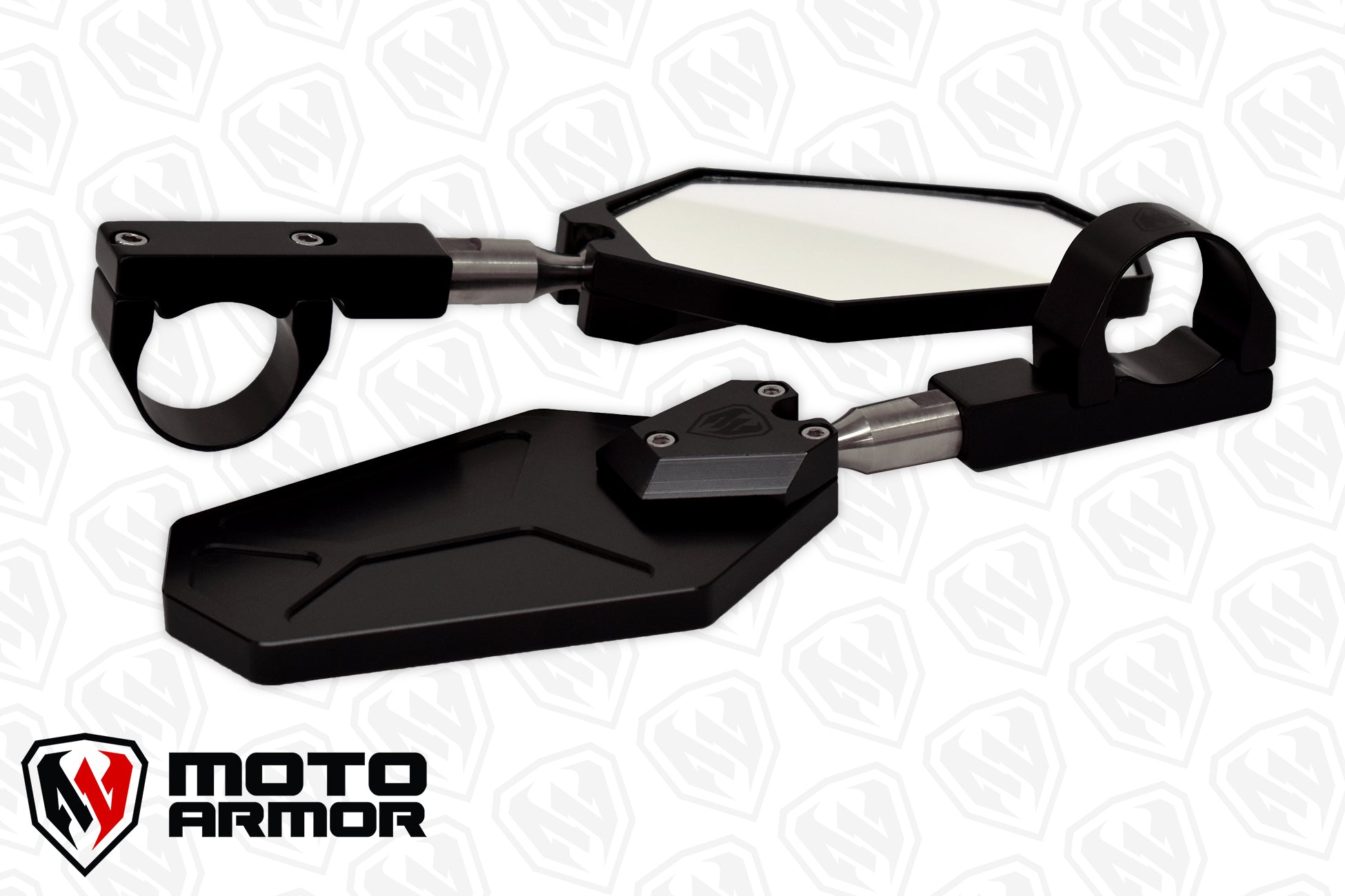 Photo of Billet Convex Mirrors Fits 1.75"- 2" (SET of 2) by Moto Armor - Premium for UTVs / Side by Sides