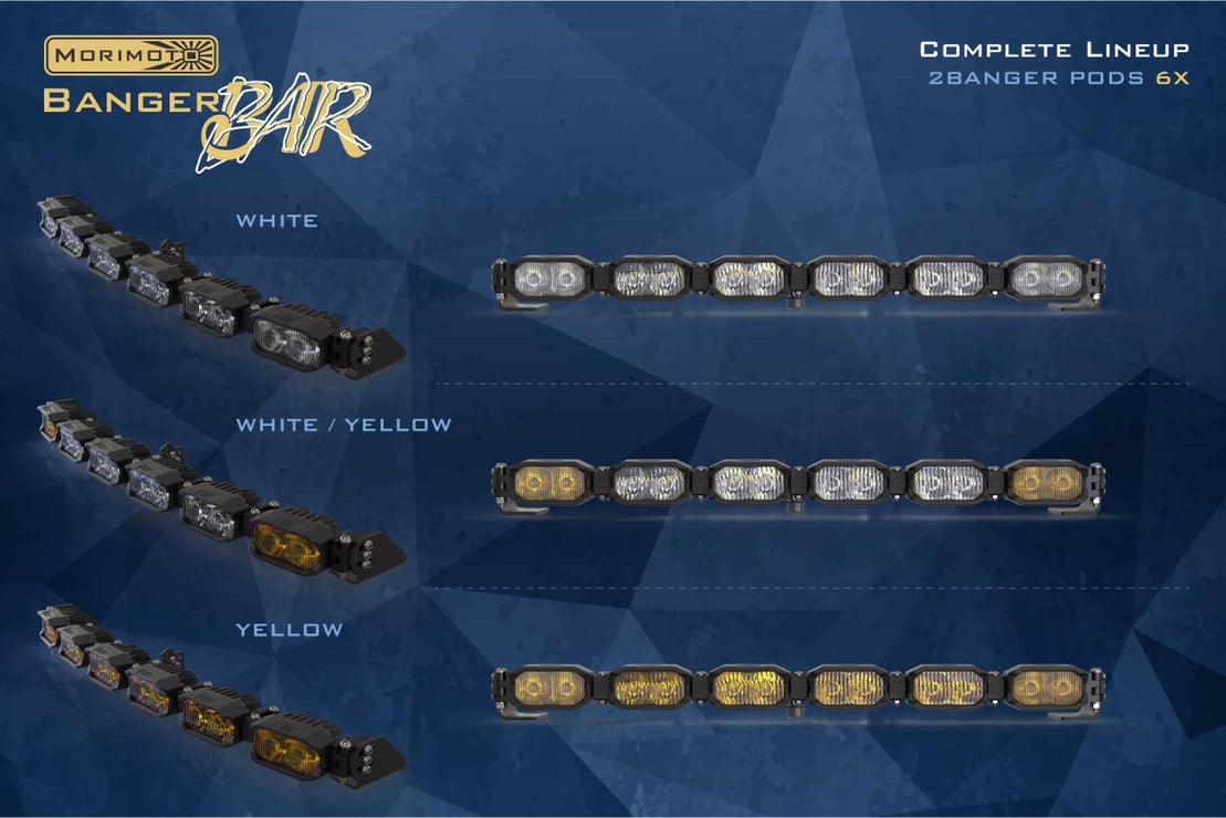 Photo of Morimoto Single Row Banger Bar Off Road LED Light Bar - 6 Pod / 24” by Morimoto - Premium Light Bars for UTVs / Side by Sides