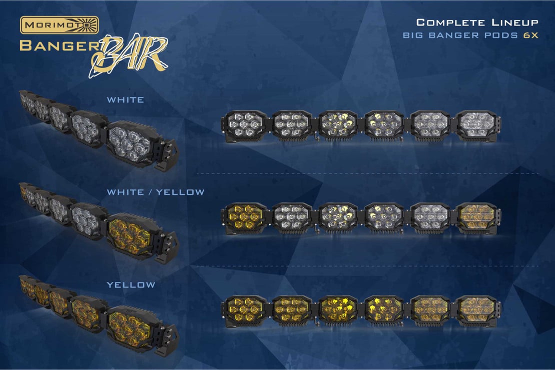 Photo of Morimoto Triple Row Banger Bar off Road LED Light Bar - 6 Pod / 43” by Morimoto - Premium Light Bars for UTVs / Side by Sides