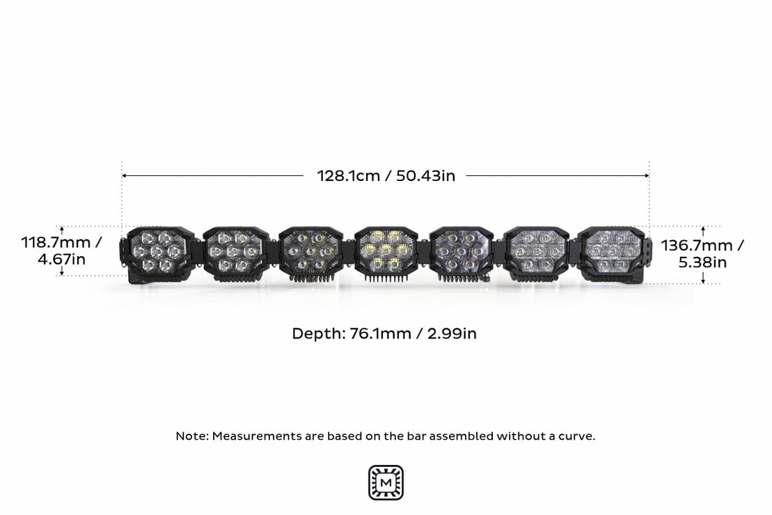 Photo of Morimoto Triple Row Banger Bar off Road LED Light Bar - 7 Pod / 50.5” by Morimoto - Premium Light Bars for UTVs / Side by Sides