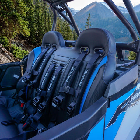 Photo of Rear Bench Seat W Harnesses for RZR 4 1000/900 (2014-2023) by UTV Mountain Accessories - Premium Seats & Accessories for UTVs / Side by Sides