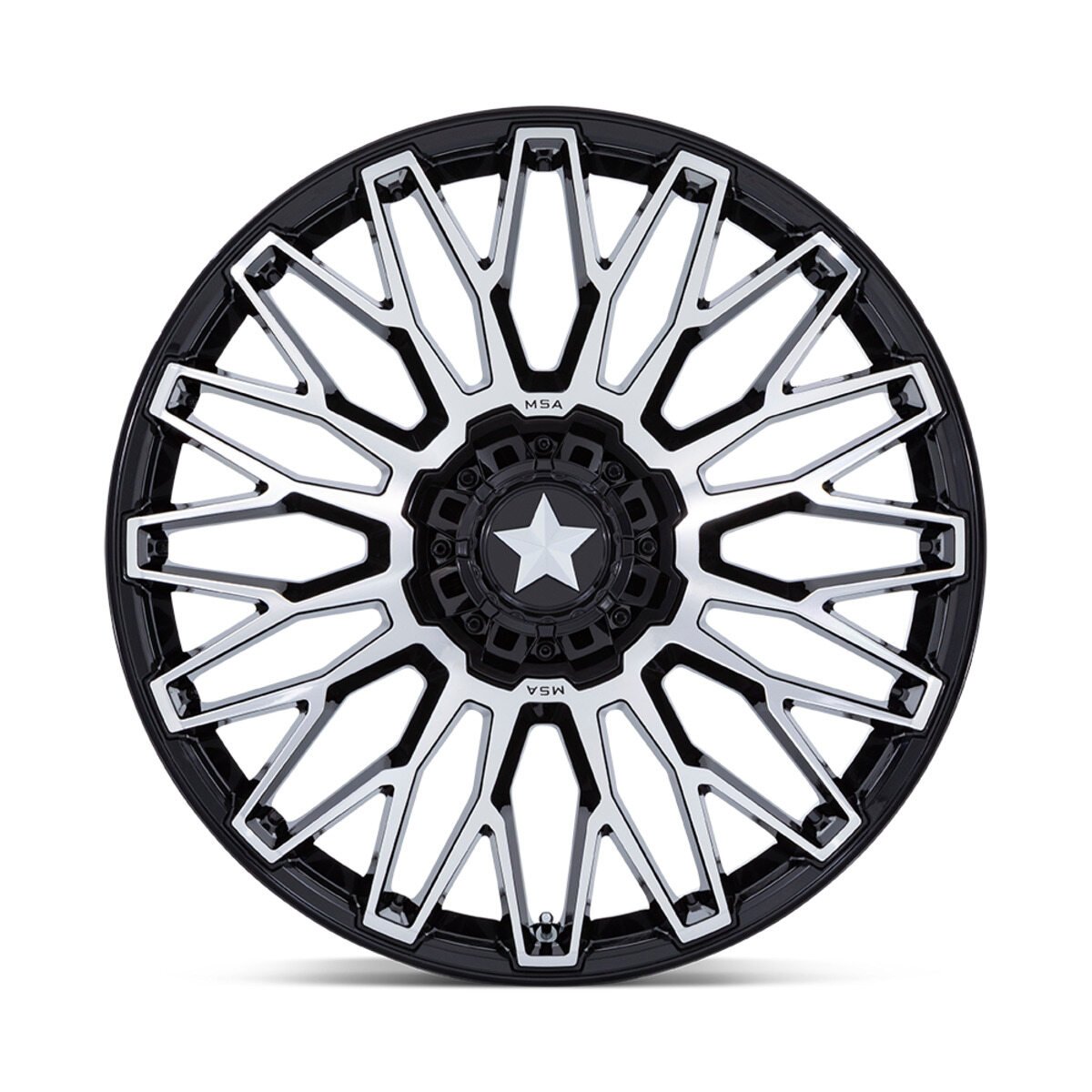 Photo of MSA M50 Clubber - Gloss Black Machined by MSA Offroad Wheels - Premium for UTVs / Side by Sides