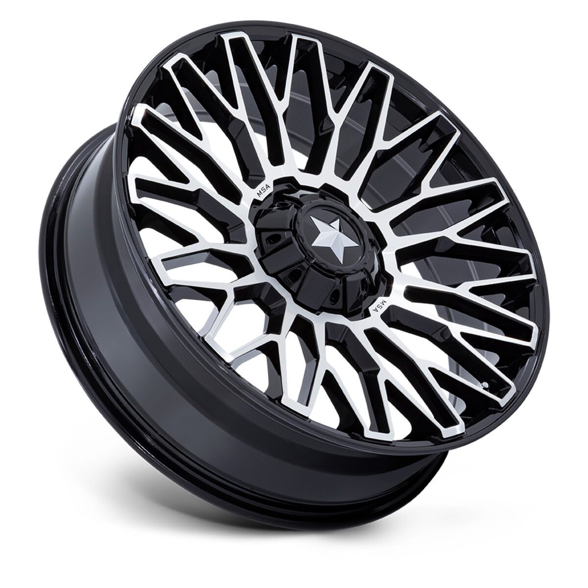 Photo of MSA M50 Clubber - Gloss Black Machined by MSA Offroad Wheels - Premium for UTVs / Side by Sides