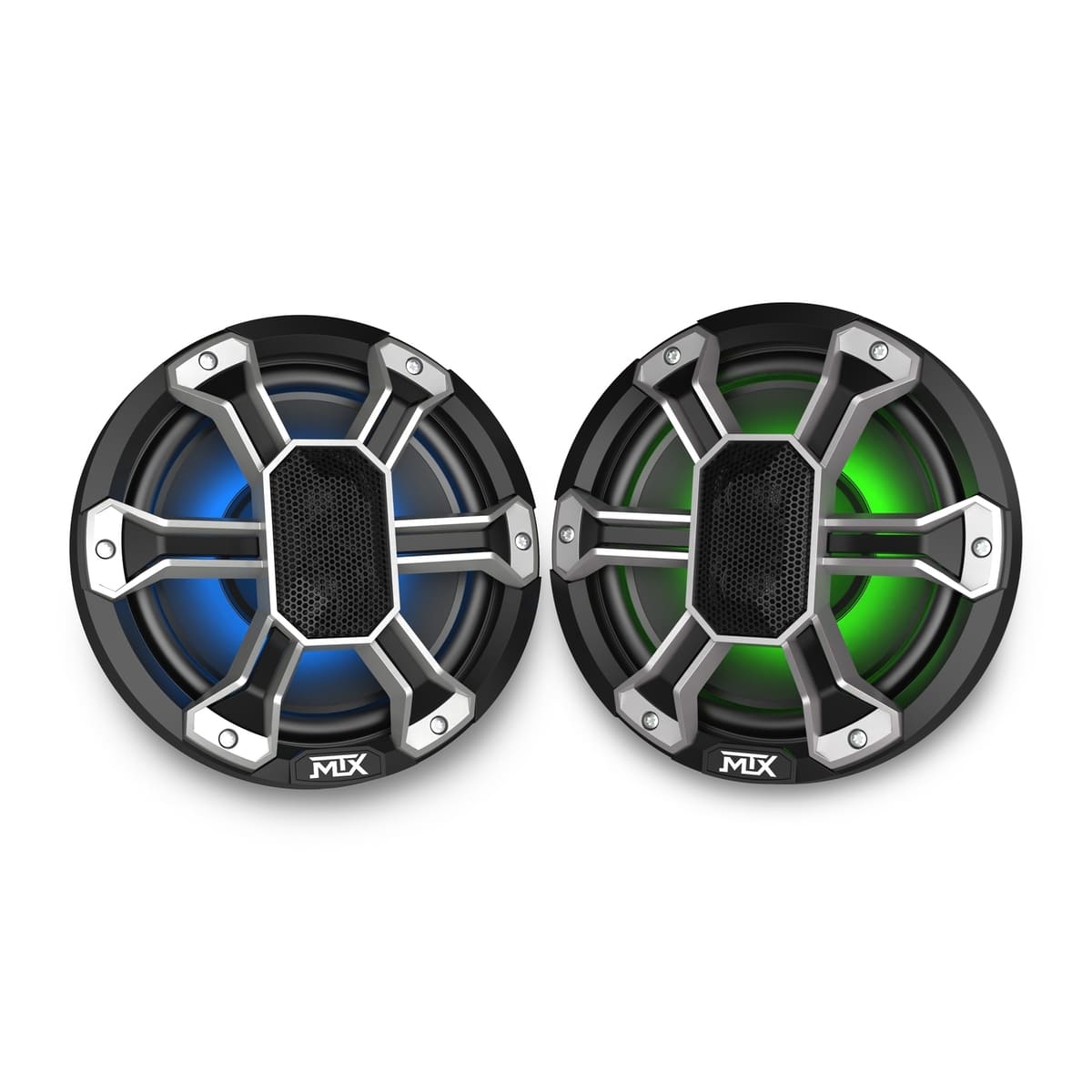 Photo of MTX Audio PS8C 8” 150-Watt RMS 4Ω Coaxial Speaker Pair IP-67 Rated with RGB Lighting and Customizable Grille by MTX Audio - Premium for UTVs / Side by Sides