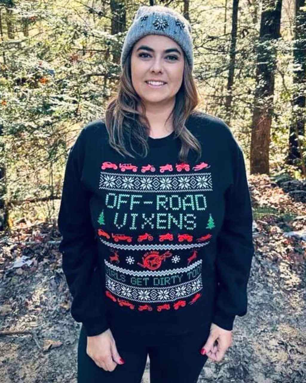 Photo of Naughty or Nice Christmas Crew by OFF-ROAD VIXENS CLOTHING CO. - Premium Ladies Long Sleeves for UTVs / Side by Sides