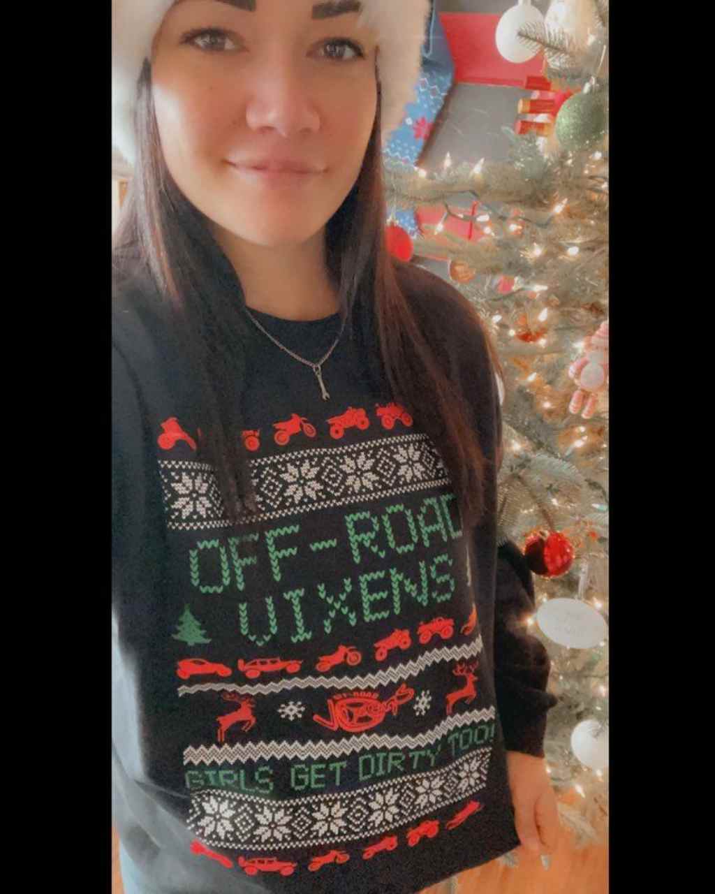 Photo of Naughty or Nice Christmas Crew by OFF-ROAD VIXENS CLOTHING CO. - Premium Ladies Long Sleeves for UTVs / Side by Sides