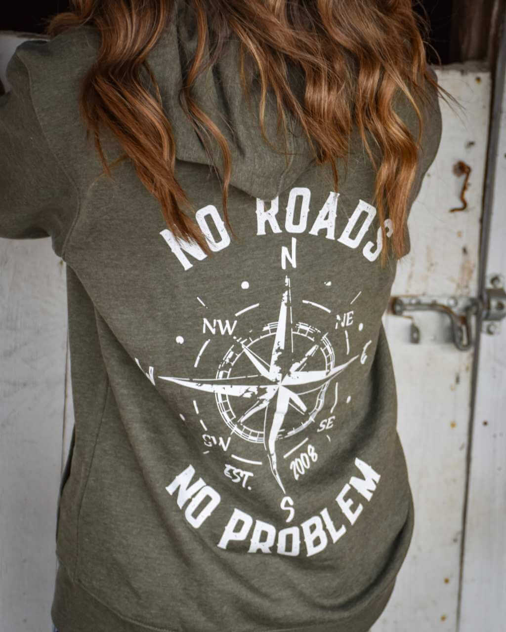 Photo of No Roads Unisex Zip Up Hoodie by OFF-ROAD VIXENS CLOTHING CO. - Premium Ladies Hoodies for UTVs / Side by Sides