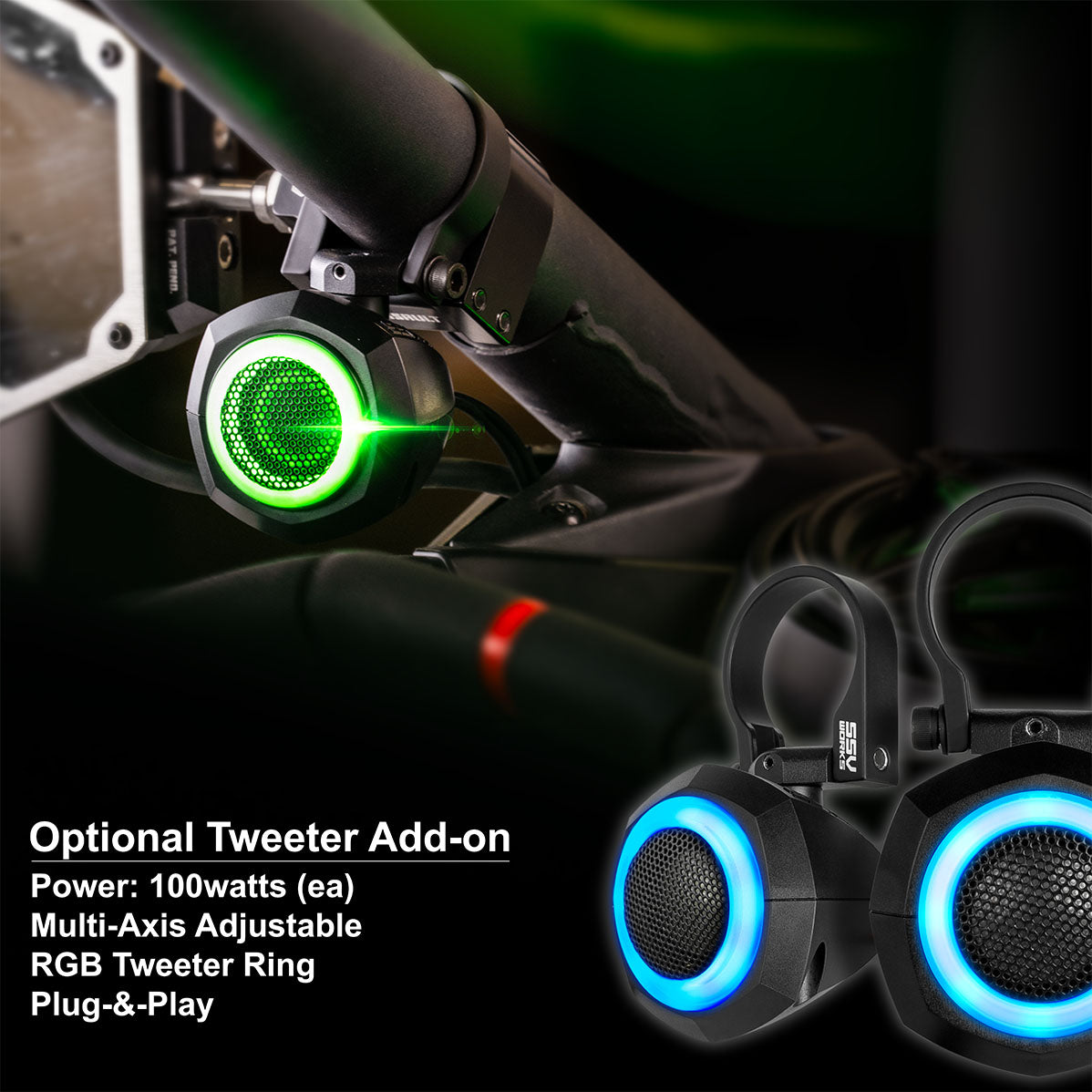 Photo of SSV Works - 2014-2023 Polaris RZR V-Spec 3-Speaker Plug-&-Play Kit for Ride Command by SSV Works - Premium for UTVs / Side by Sides