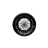 Front view of a Packard Icon gloss black non-beadlock UTV wheel with a black barrel.