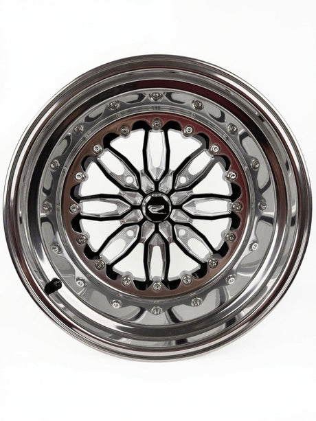 Packard Icon Non-Beadlock Wheel — Gloss Black / Polished — 4x136, angled view