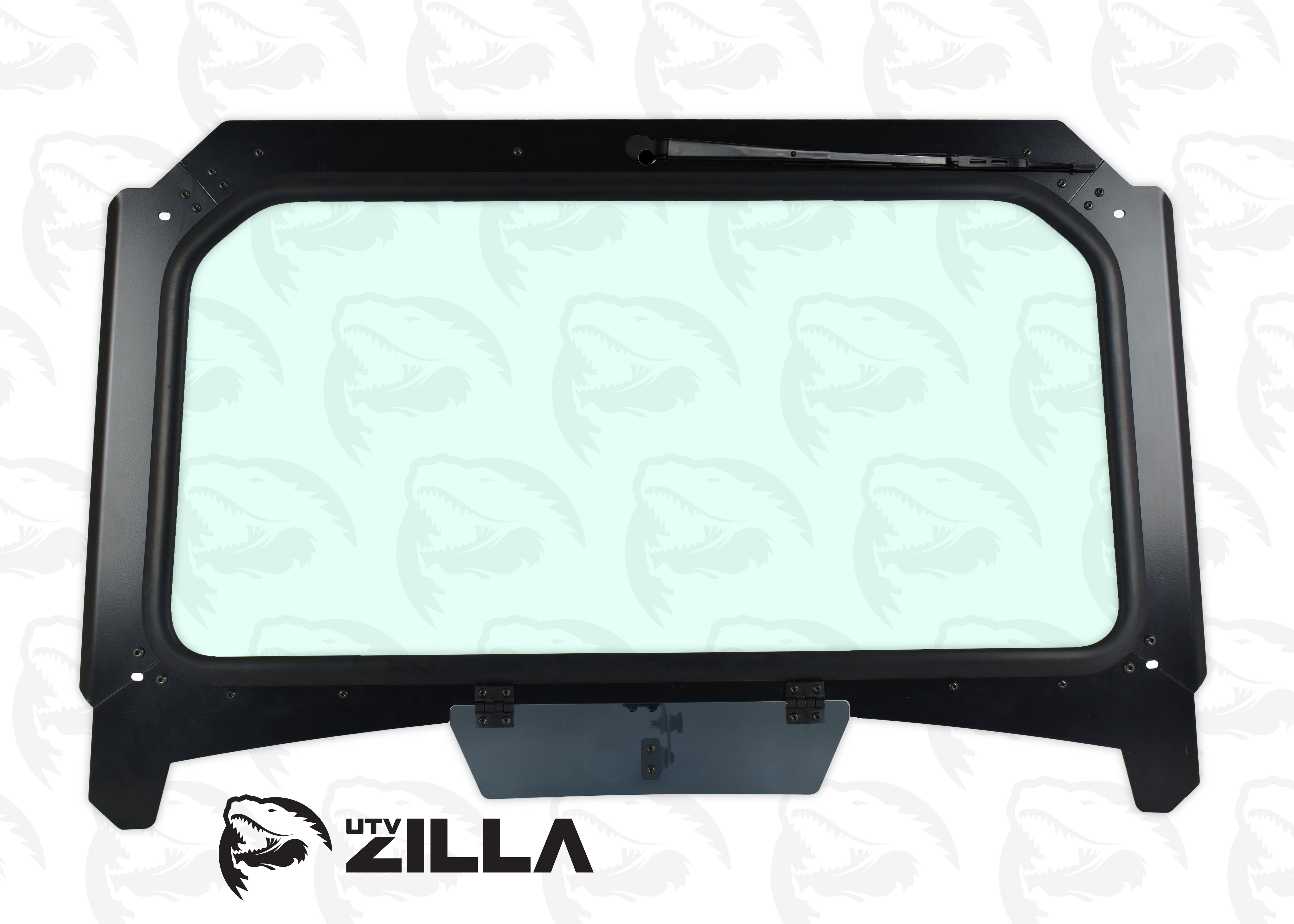 Photo of Black Vented Glass Windshield for 2019 RZR with Wiper by UTVZILLA - Premium for UTVs / Side by Sides