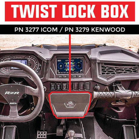 RZR Twist Lock Open Box Replacement Radio & Intercom Bracket - PCI Race Radios