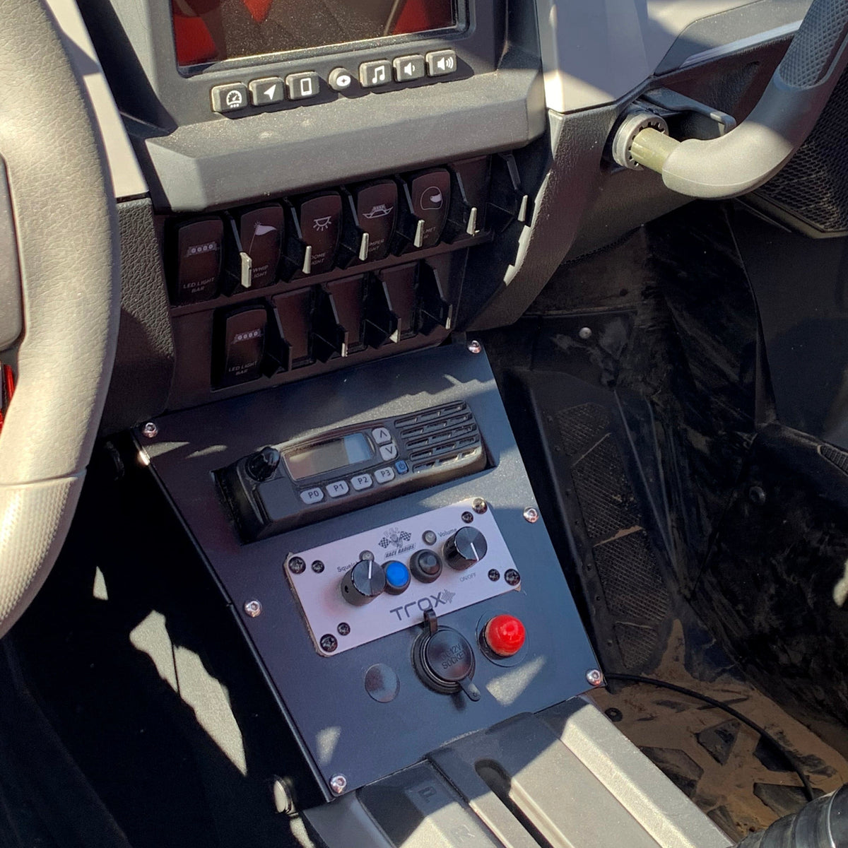 RZR Pro XP & Turbo R Console Radio Intercom Bracket - PCI Race Radios
