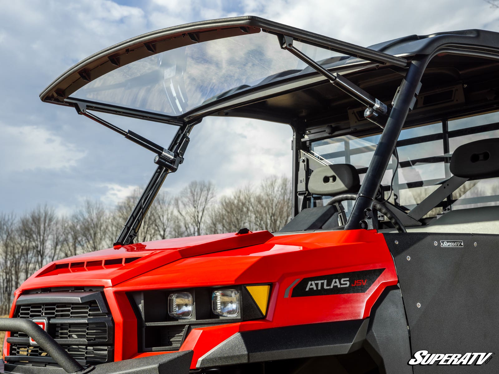 Photo of SuperATV Gravely Atlas JSV MaxDrive Power Flip Windshield by SuperATV - Premium Windshields for UTVs / Side by Sides