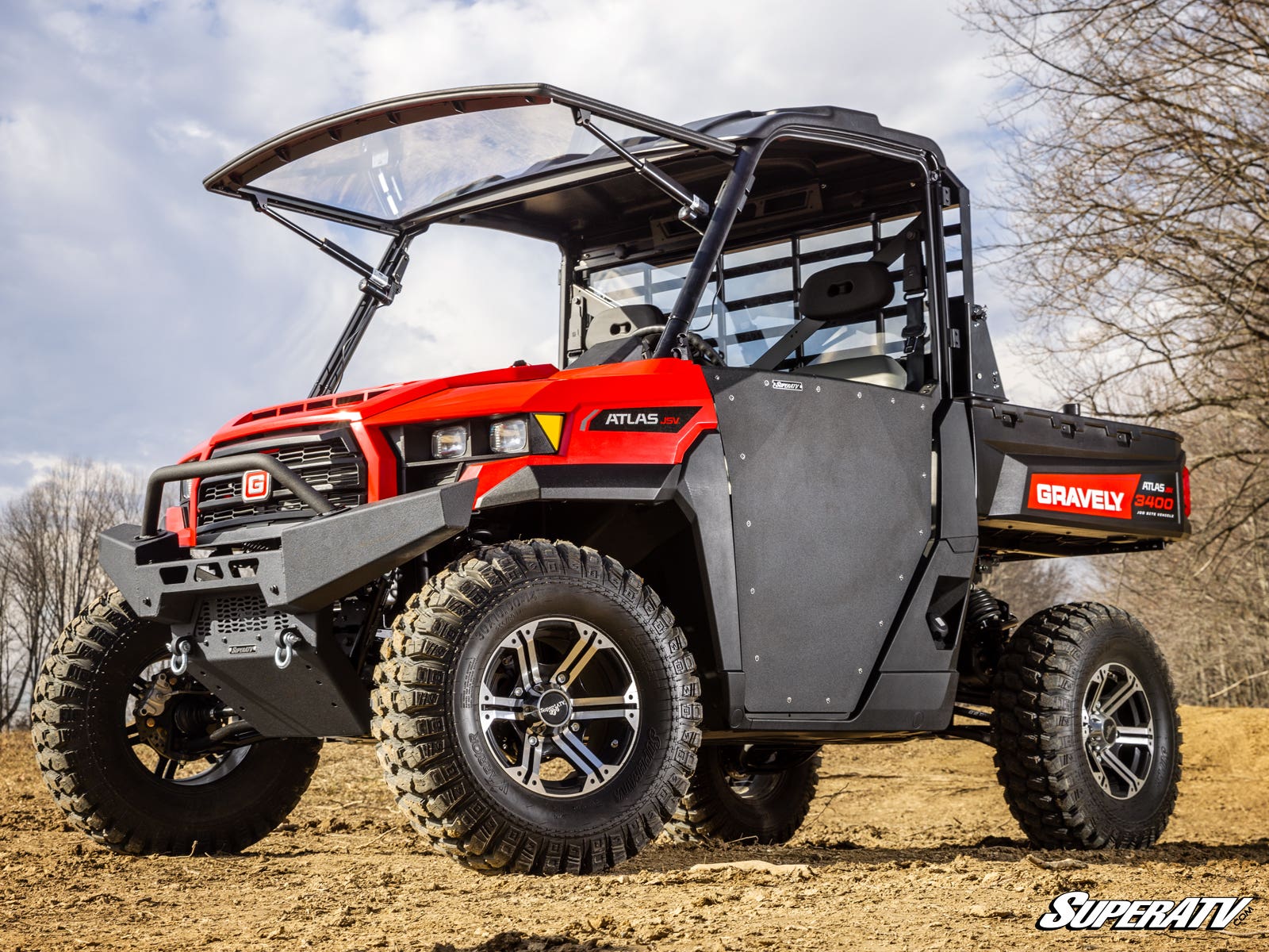 Photo of SuperATV Gravely Atlas JSV MaxDrive Power Flip Windshield by SuperATV - Premium Windshields for UTVs / Side by Sides