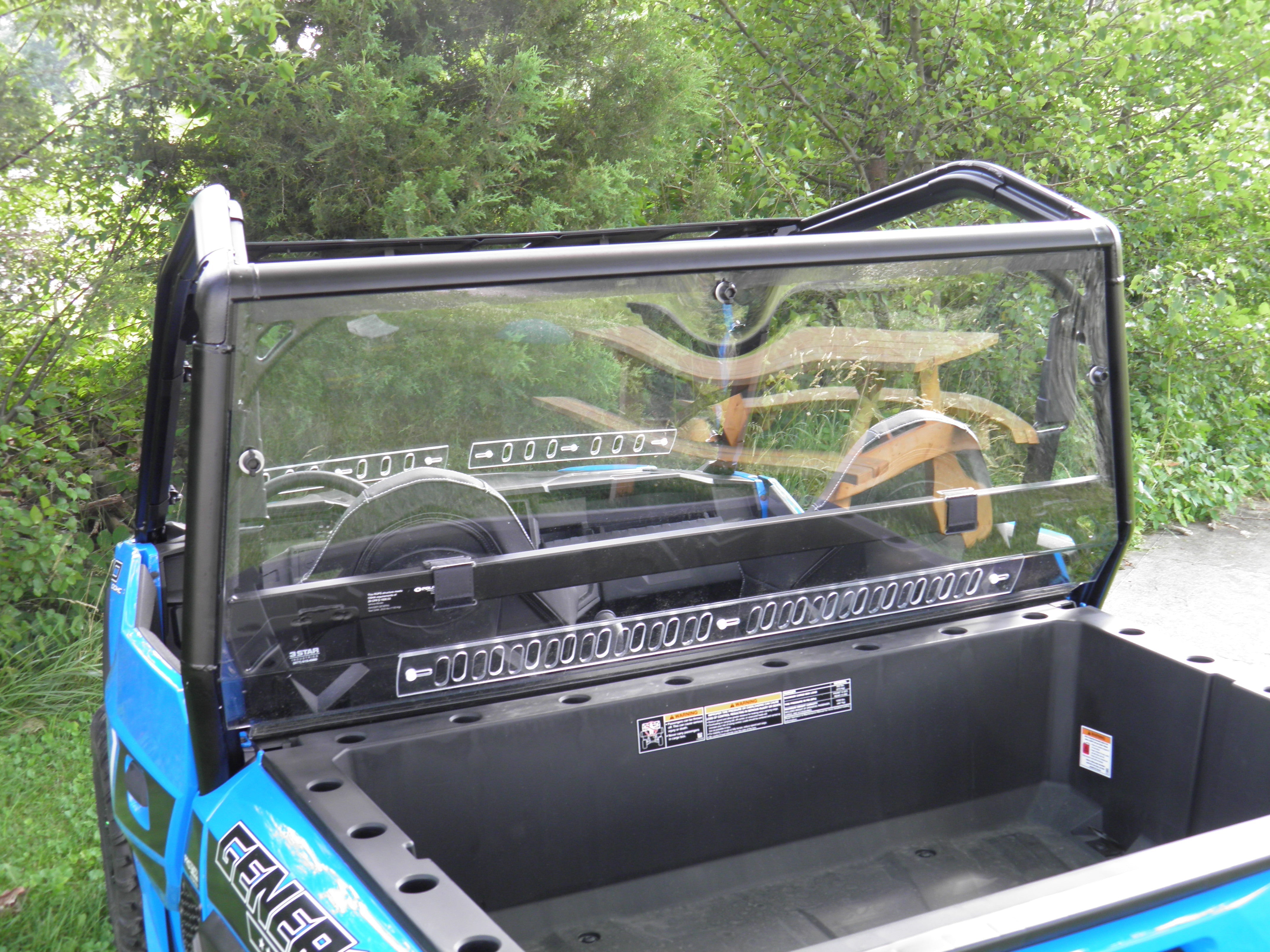 Photo of Polaris General - 1 Pc Lexan Back Panel w/Vent Option by 3 Star UTV - Premium Windshields for UTVs / Side by Sides