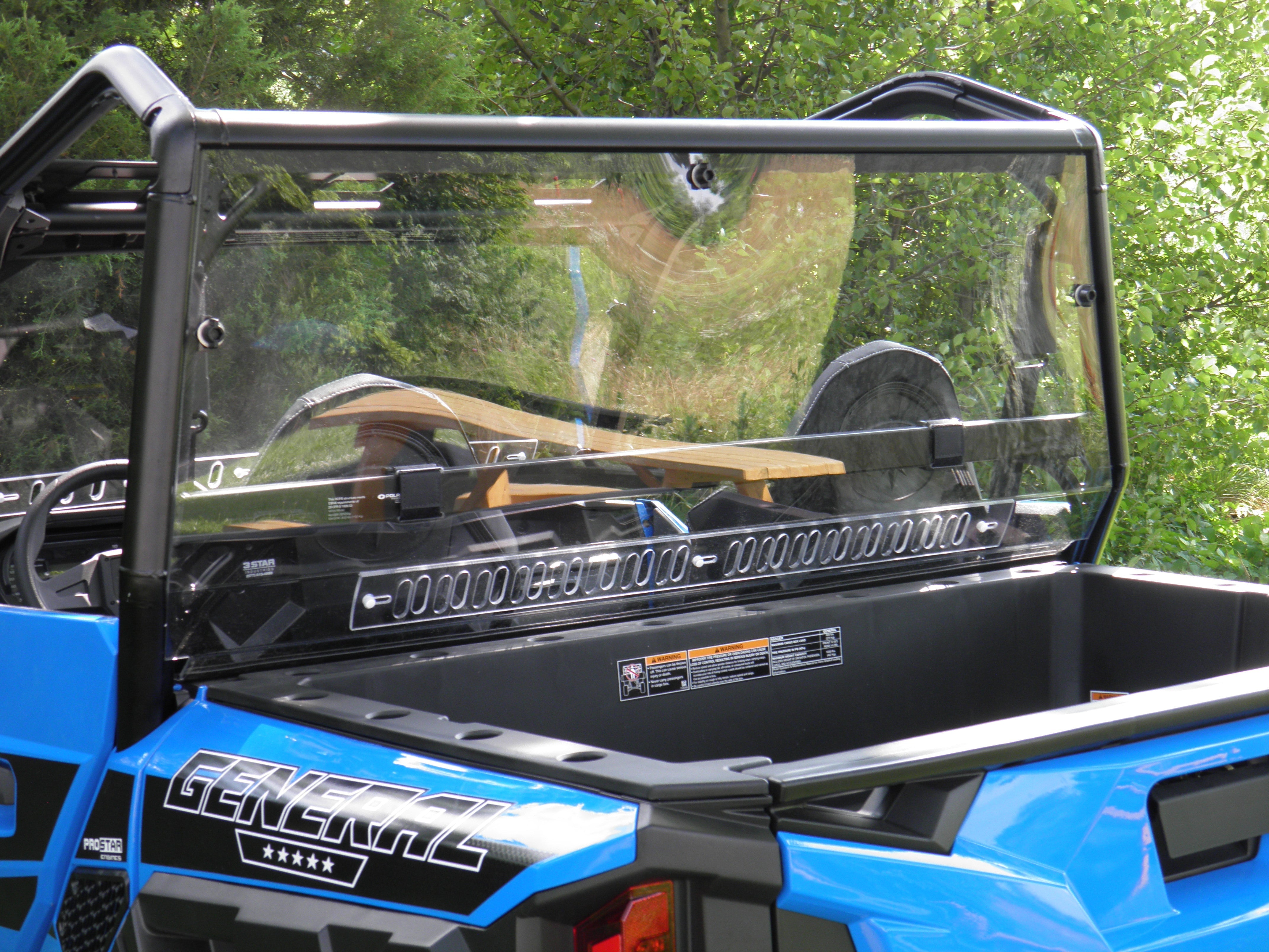 Photo of Polaris General - 1 Pc Lexan Back Panel w/Vent Option by 3 Star UTV - Premium Windshields for UTVs / Side by Sides