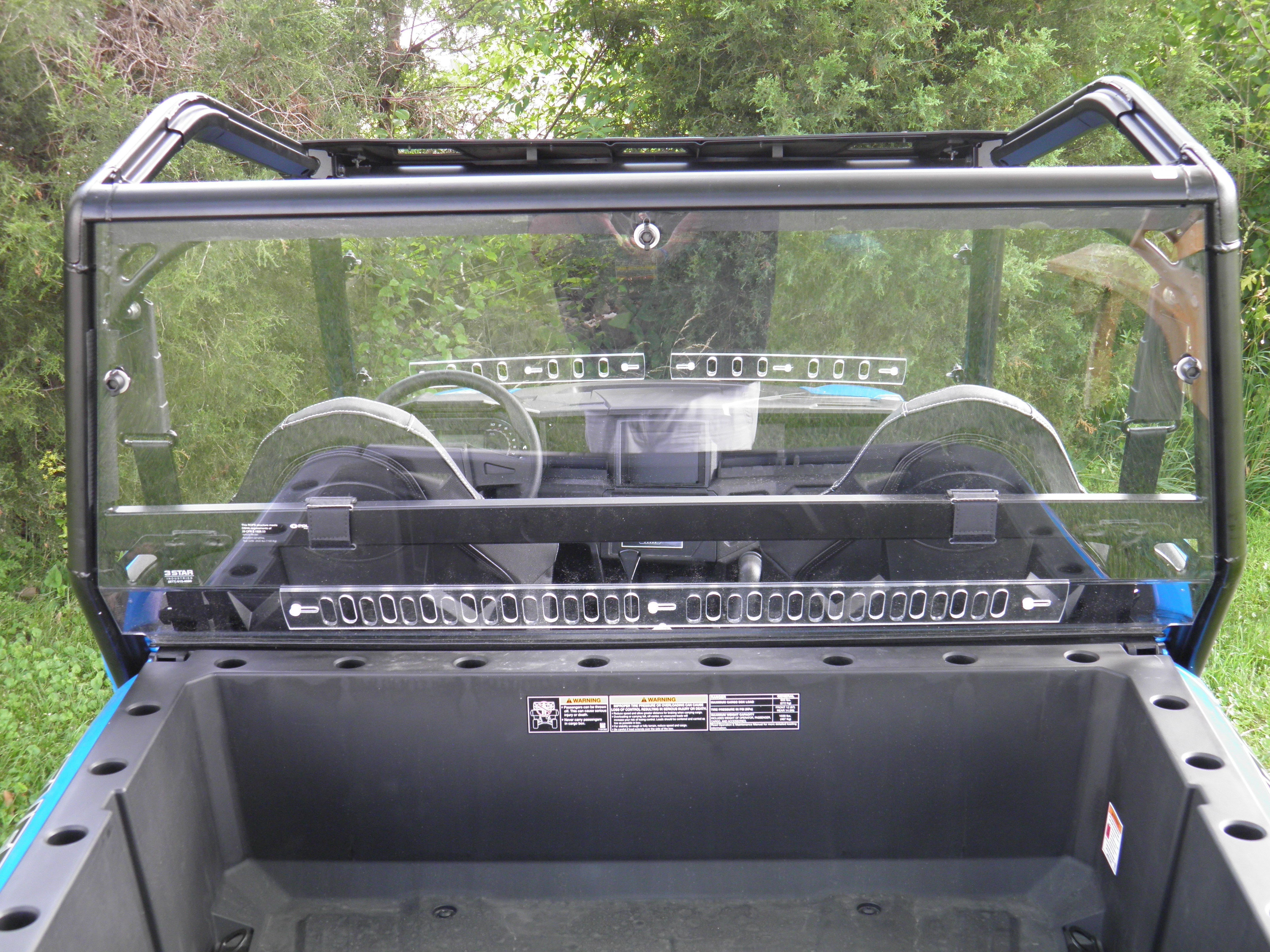 Photo of Polaris General Crew - Lexan Back Panel w/Vent Option by 3 Star UTV - Premium Windshields for UTVs / Side by Sides