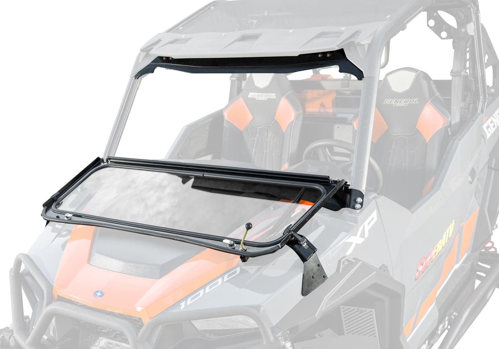 Polaris General 1000 Flip-Down Glass Windshield-copy