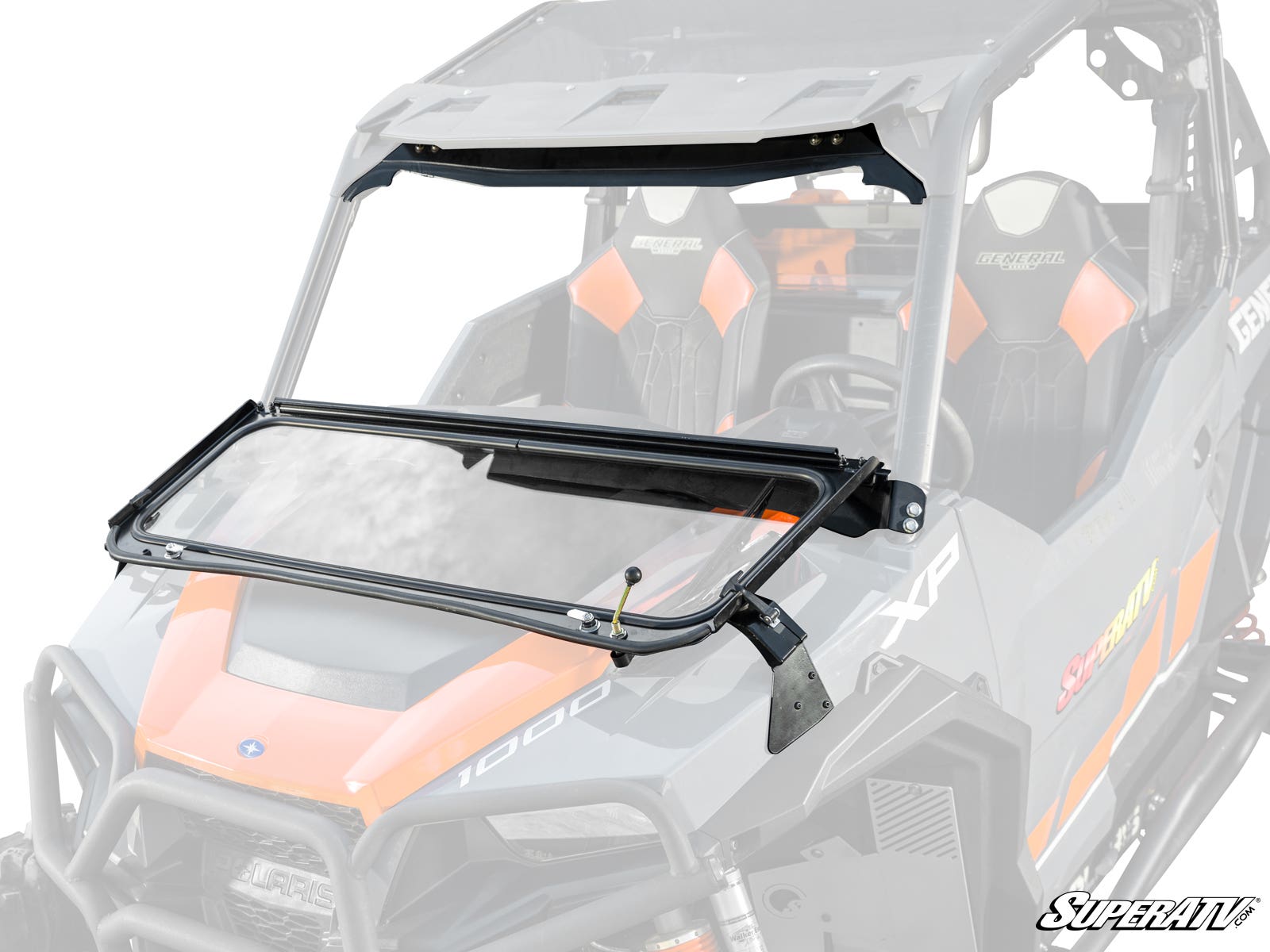 Photo of SuperATV Polaris General 1000 Flip-Down Glass Windshield by SuperATV - Premium Windshields for UTVs / Side by Sides